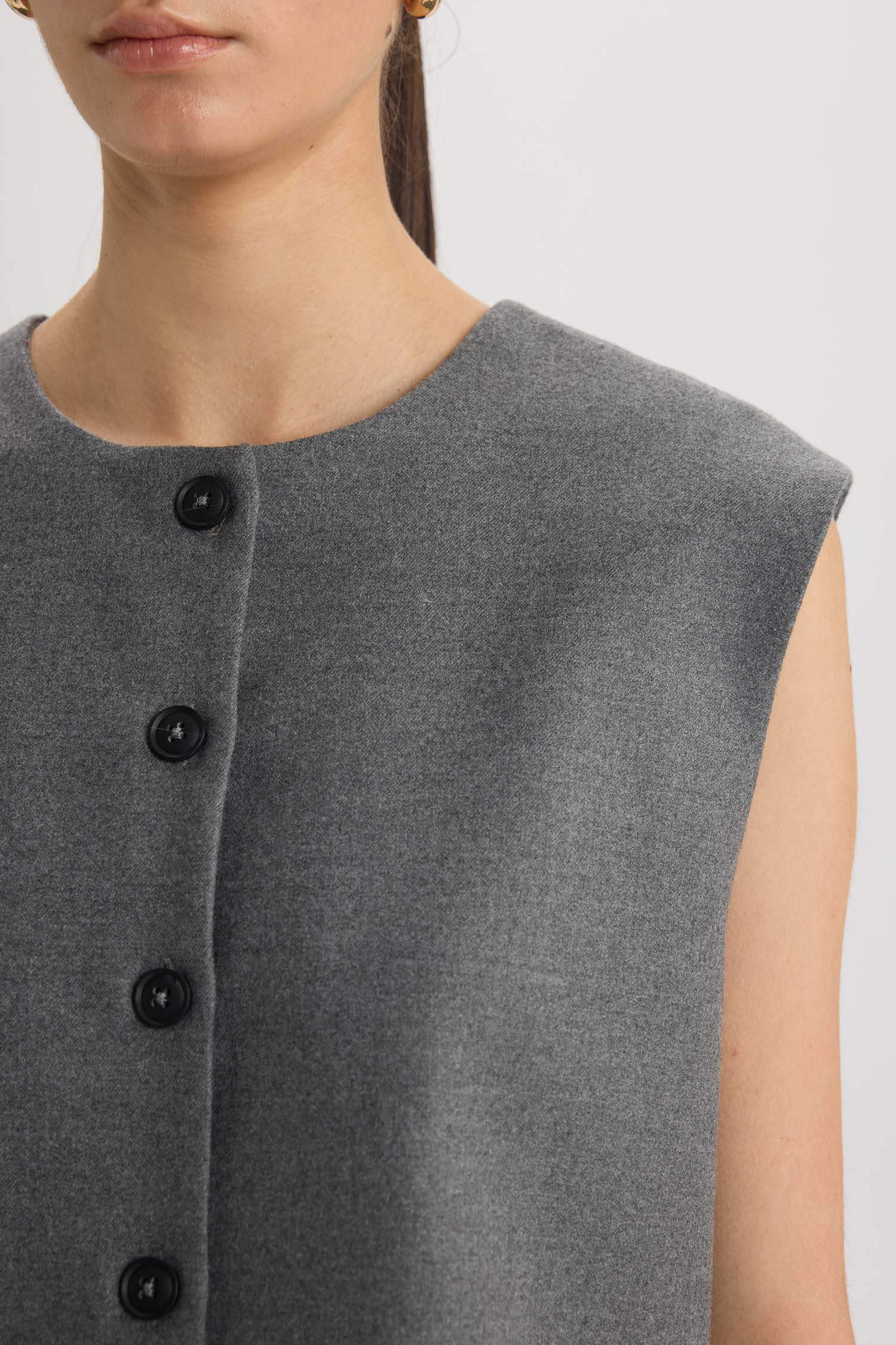 Bisiklet Yaka Basic Düz Düğmeli BlazerYelek