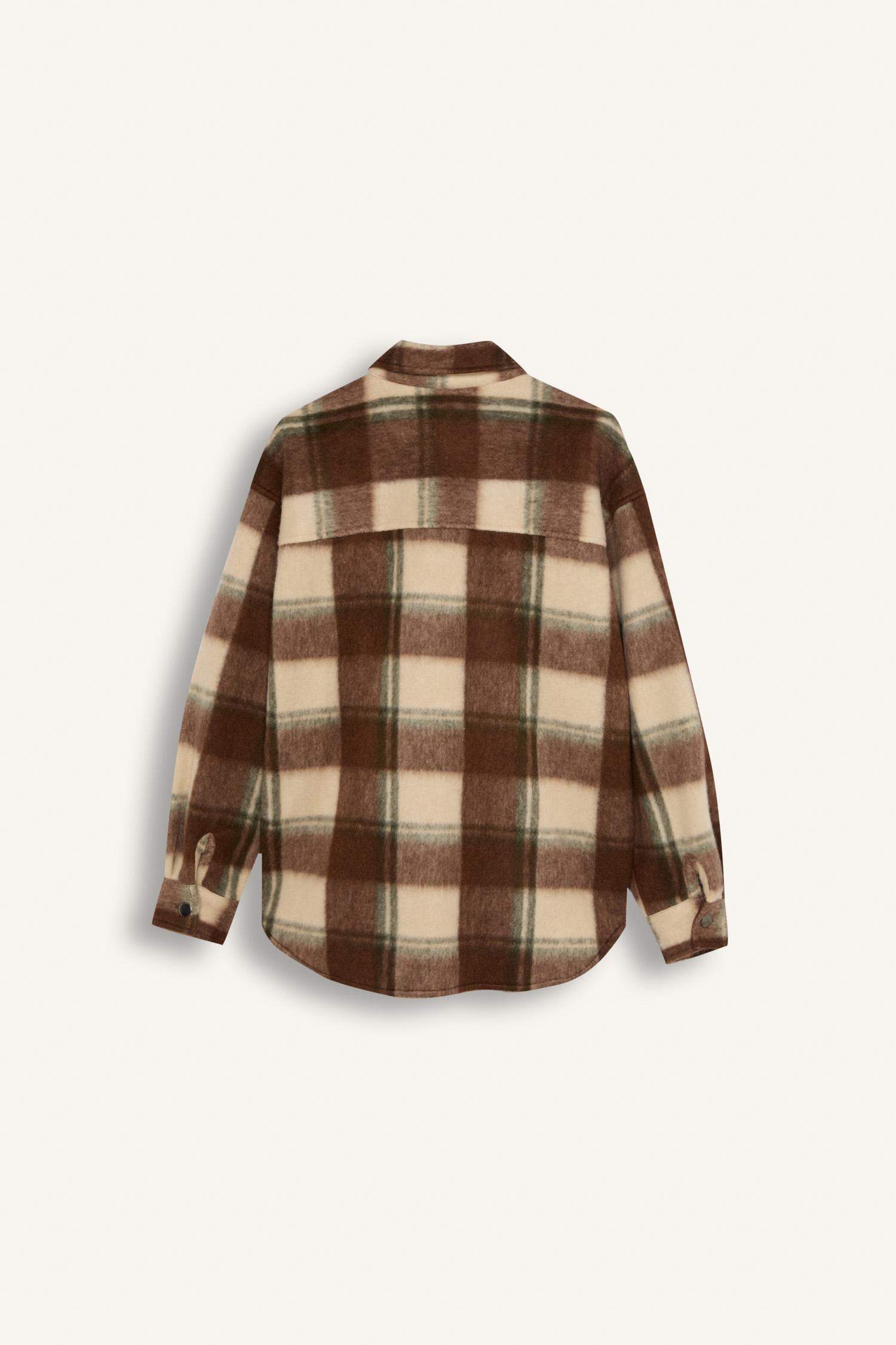 Oversize Geniş Kalıp Kareli Flanel Uzun Kollu Gömlek