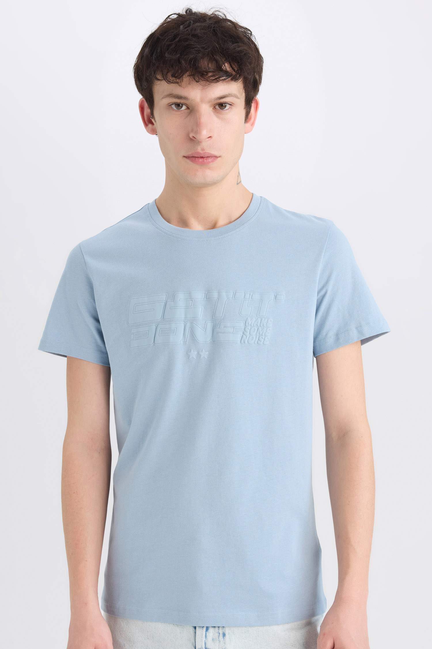 Slim Fit Crew Neck Printed Short Sleeve T-Shirt