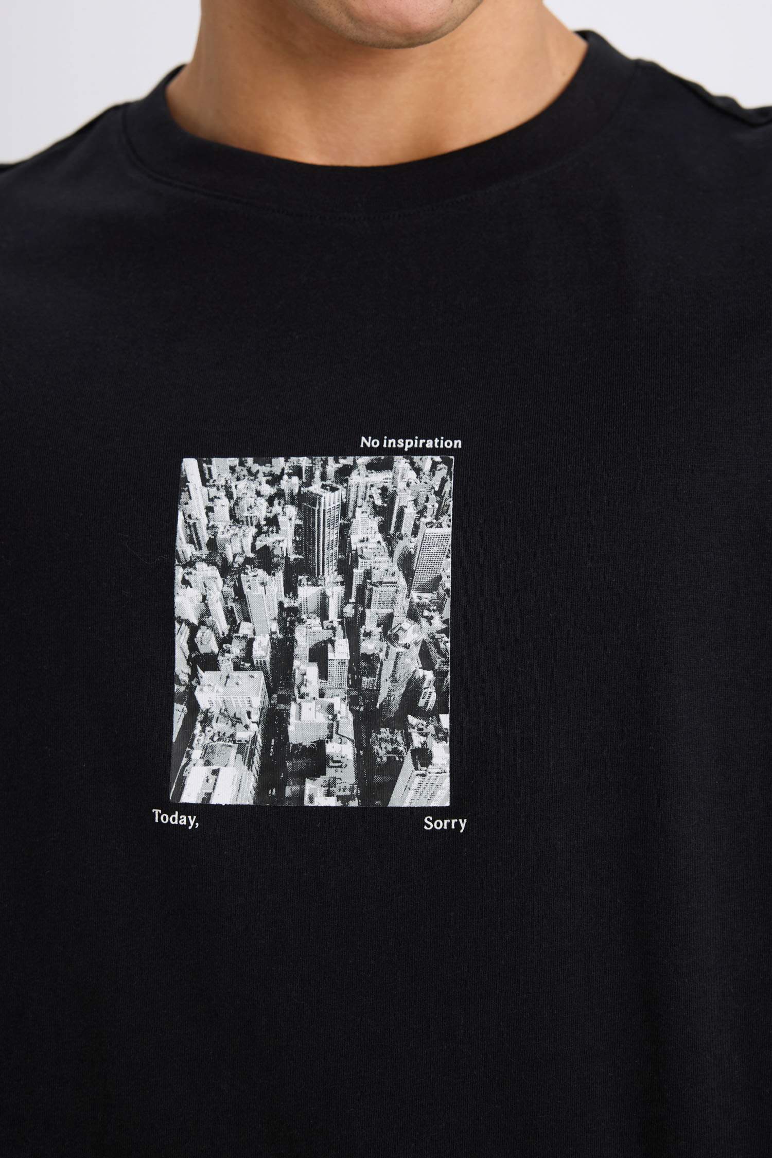 %100 Pamuk Regular Fit Bisiklet Yaka Baskılı Kısa Kollu Tişört