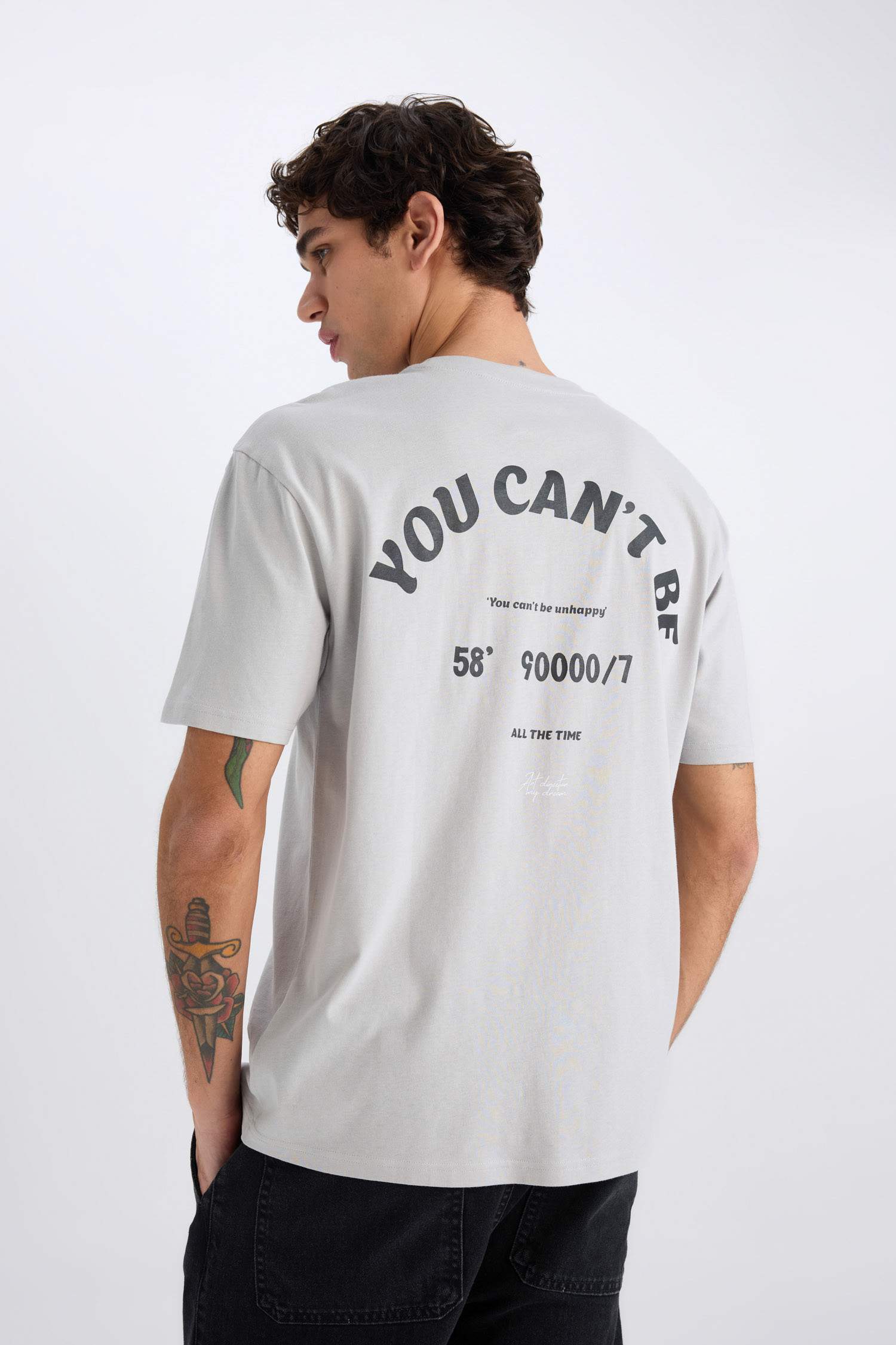 T-shirt Boxy en coton imprimé à col rond et manches courtes