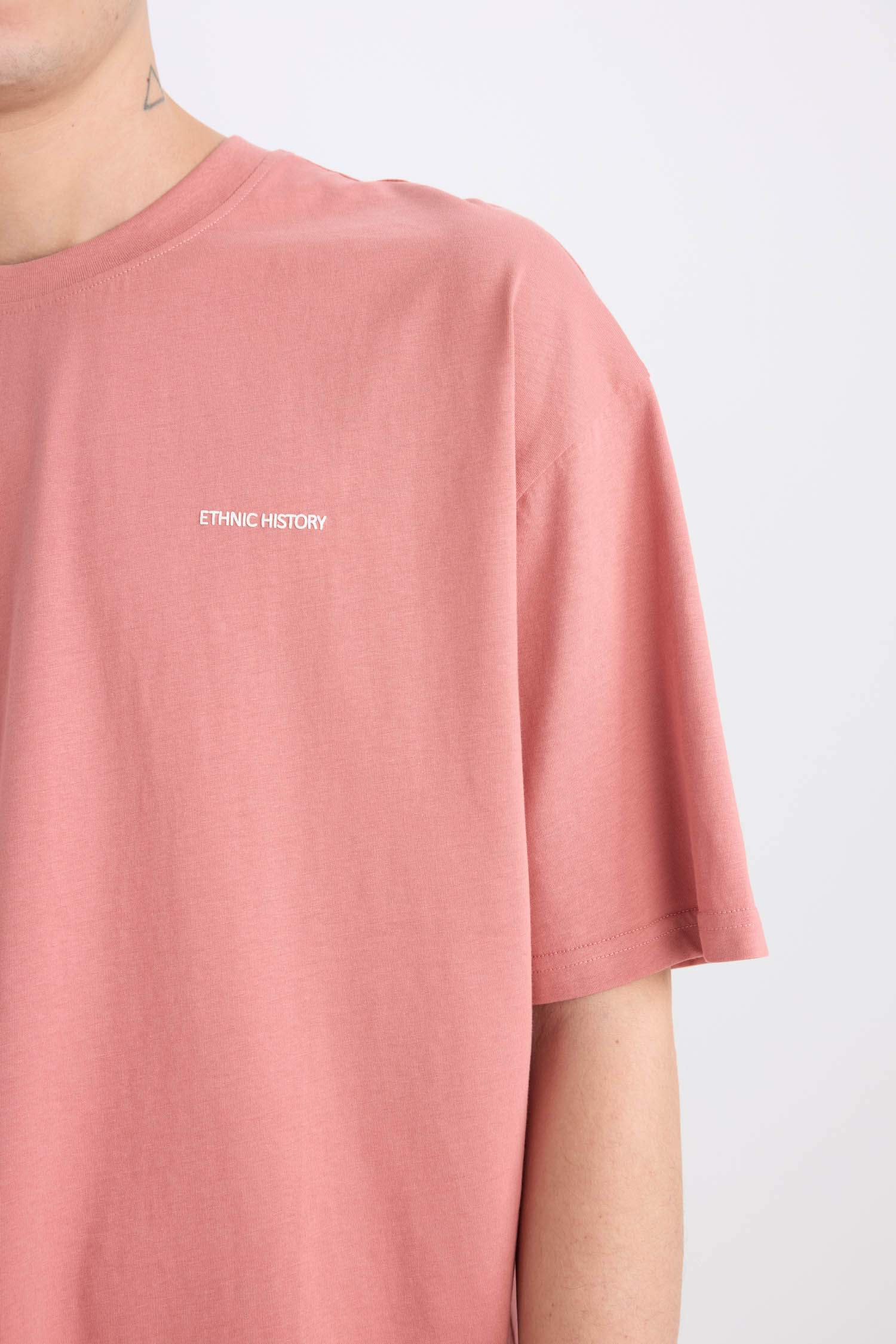 Oversize Fit Crew Neck Back Printed T-Shirt