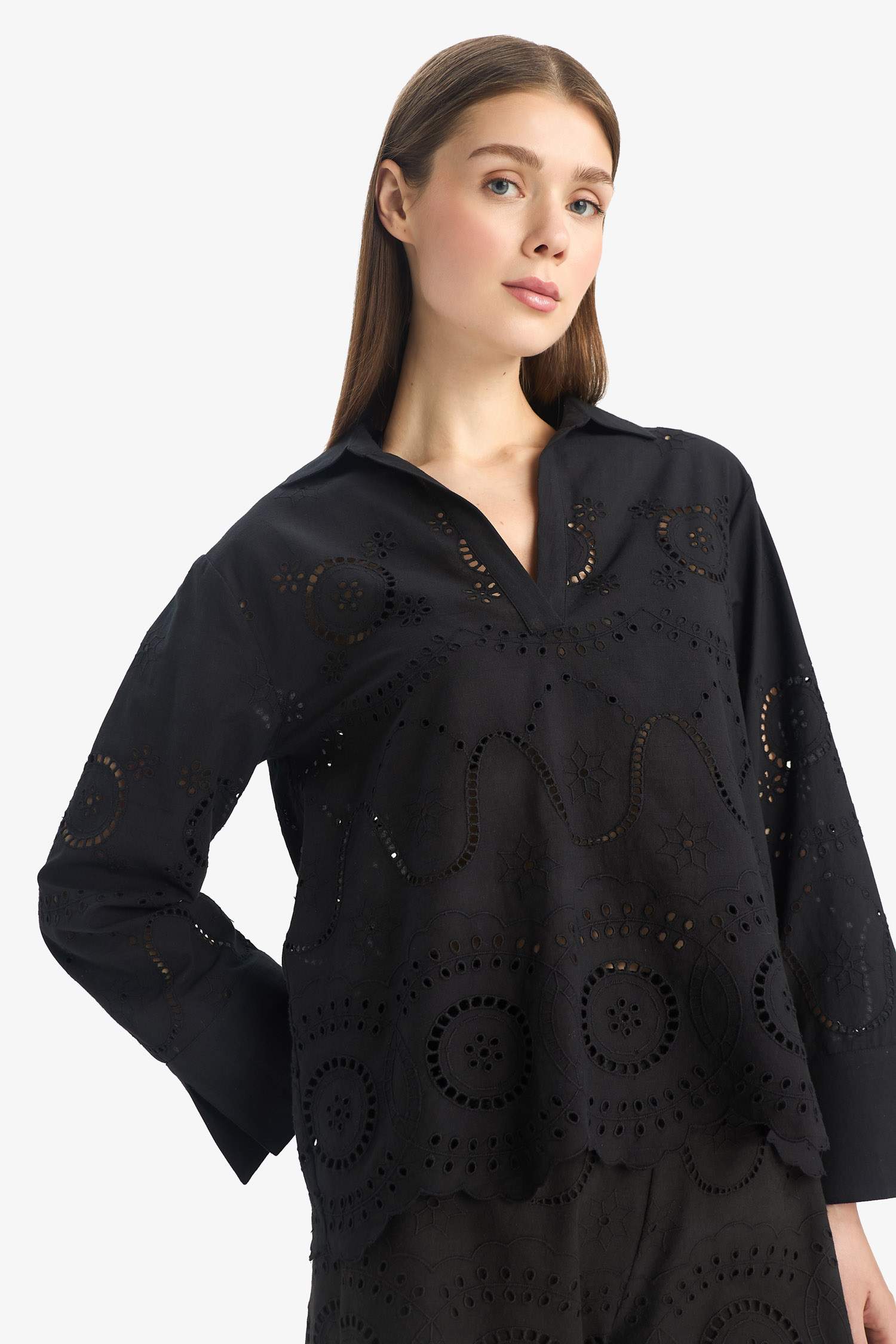 Regular Fit Brode Plaj Gömleği-Fall in Love