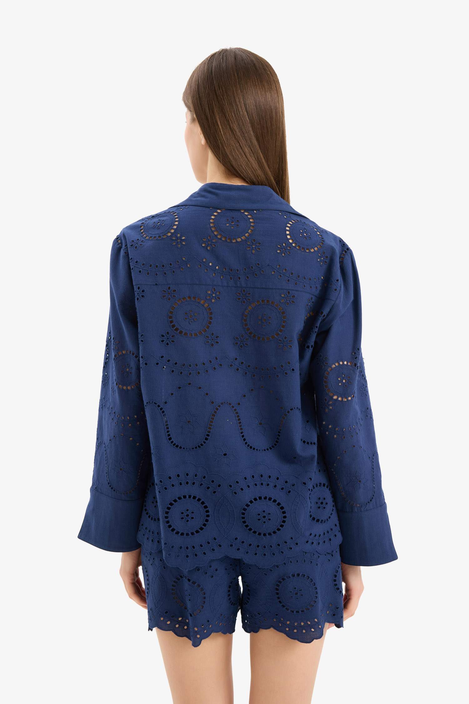 Fall in Love Regular Fit Embroidered Beach Shirt