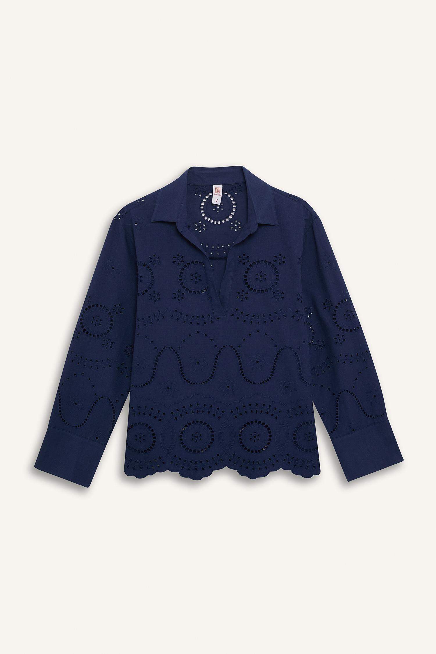 Fall in Love Regular Fit Embroidered Beach Shirt