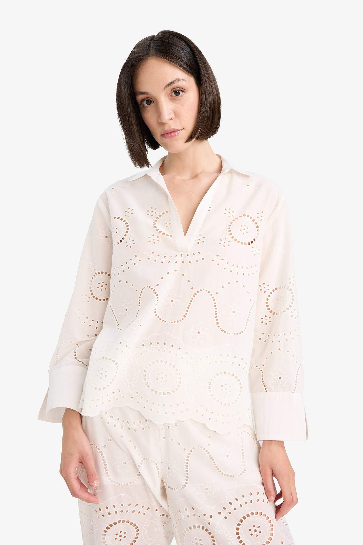 Regular Fit Brode Plaj Gömleği-Fall in Love