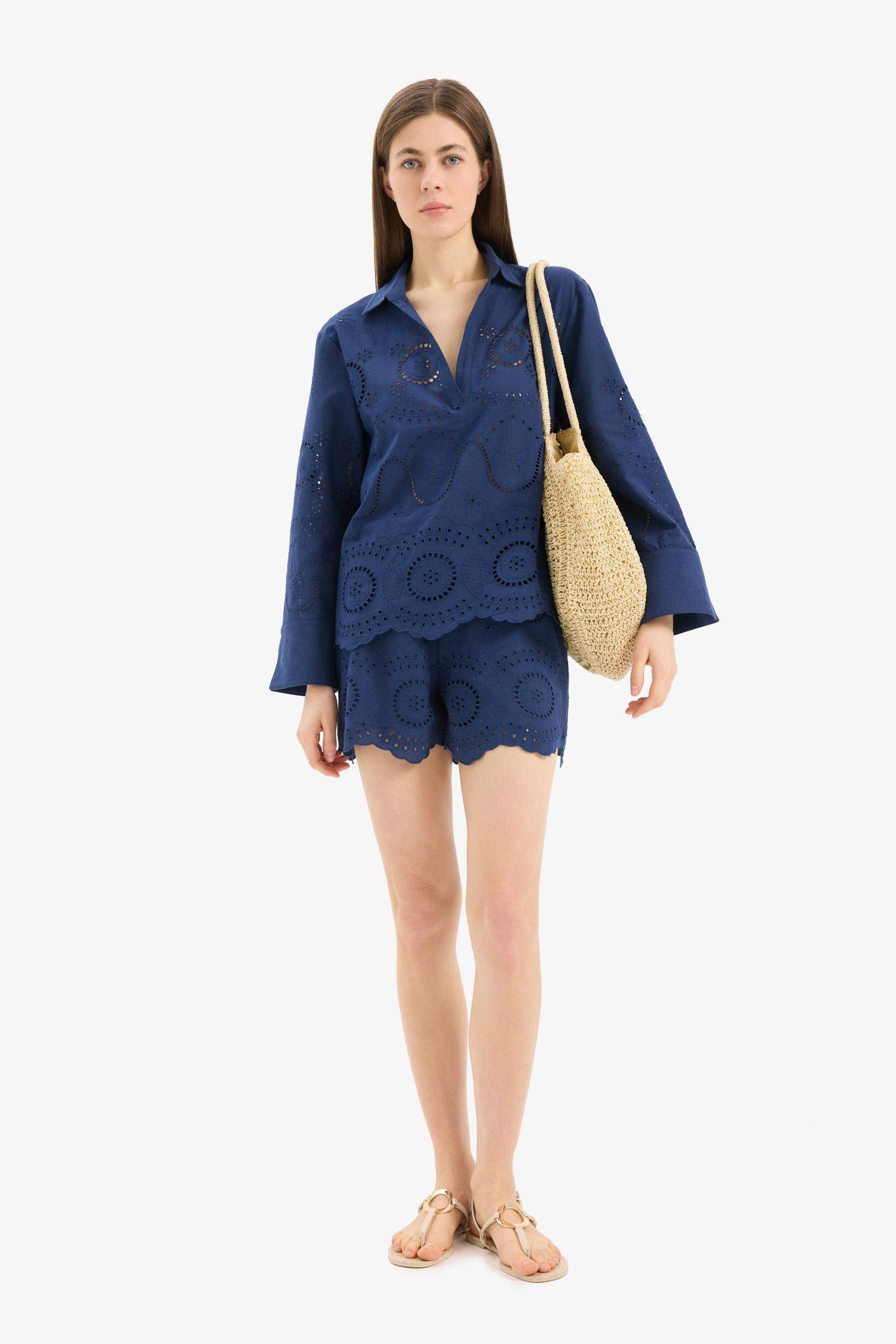 Regular Fit Brode Plaj Şortu-Fall in Love