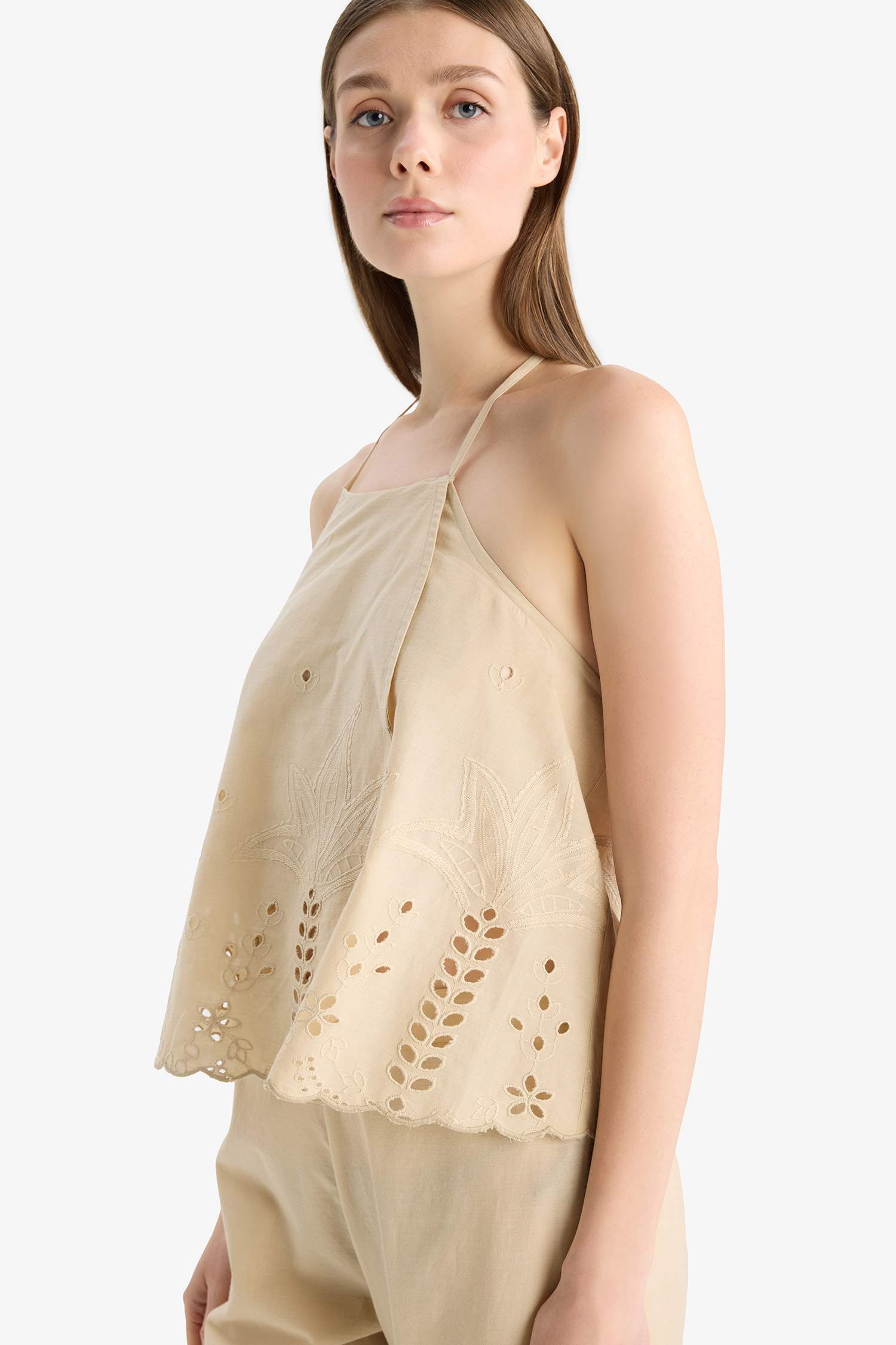 Fall in Love Regular Fit Embroidered Beach Wear