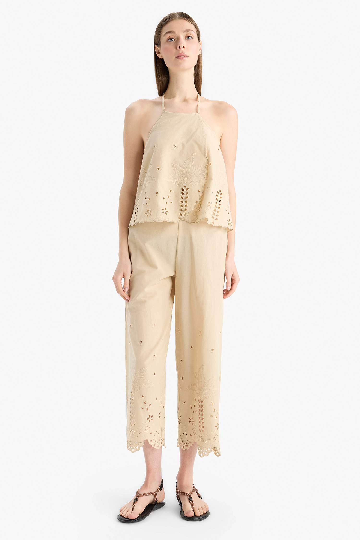 Fall in Love Regular Fit Embroidered Beach Wear