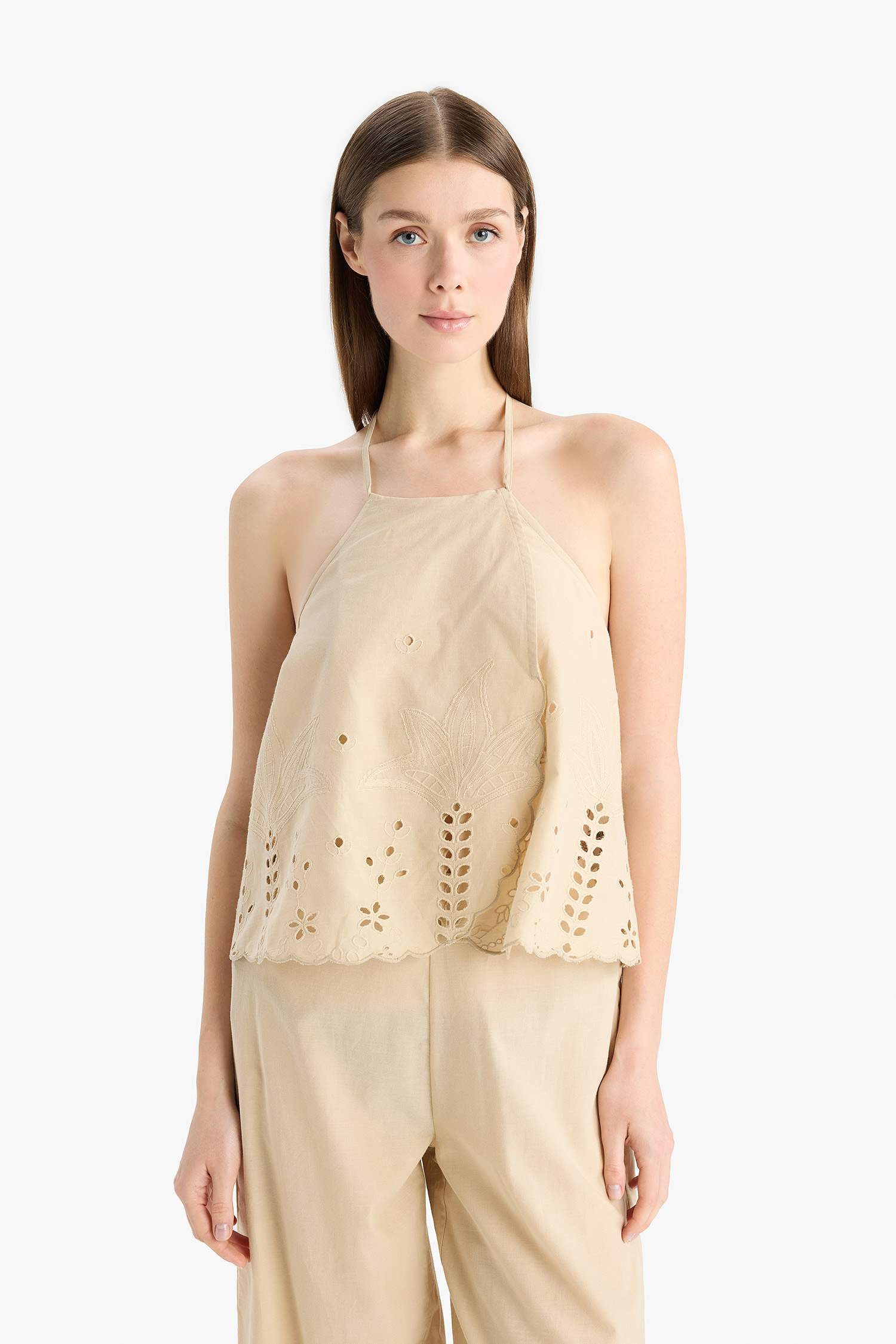 Fall in Love Regular Fit Embroidered Beach Wear