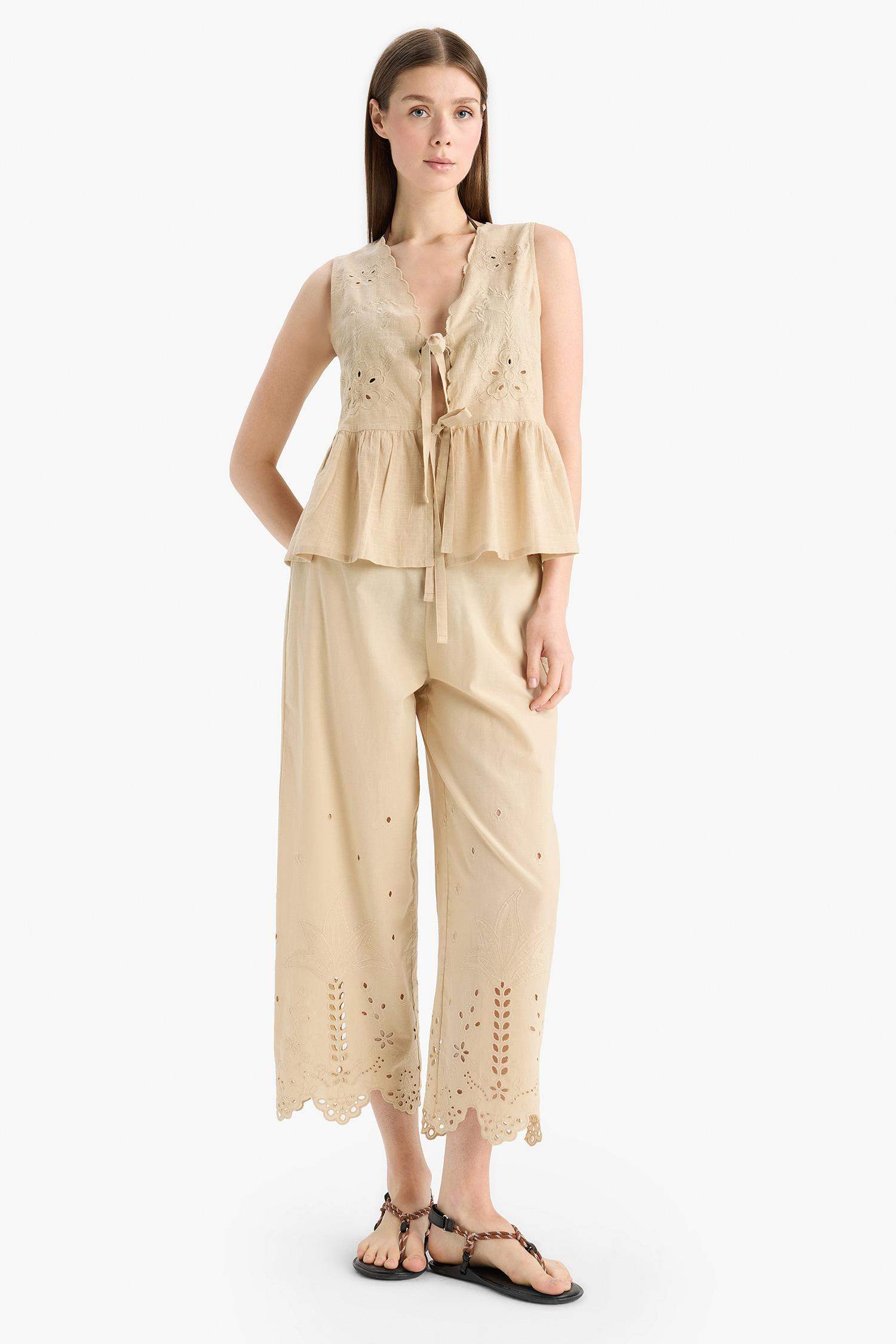 Regular Fit Brode Plaj Pantolonu-Fall in Love