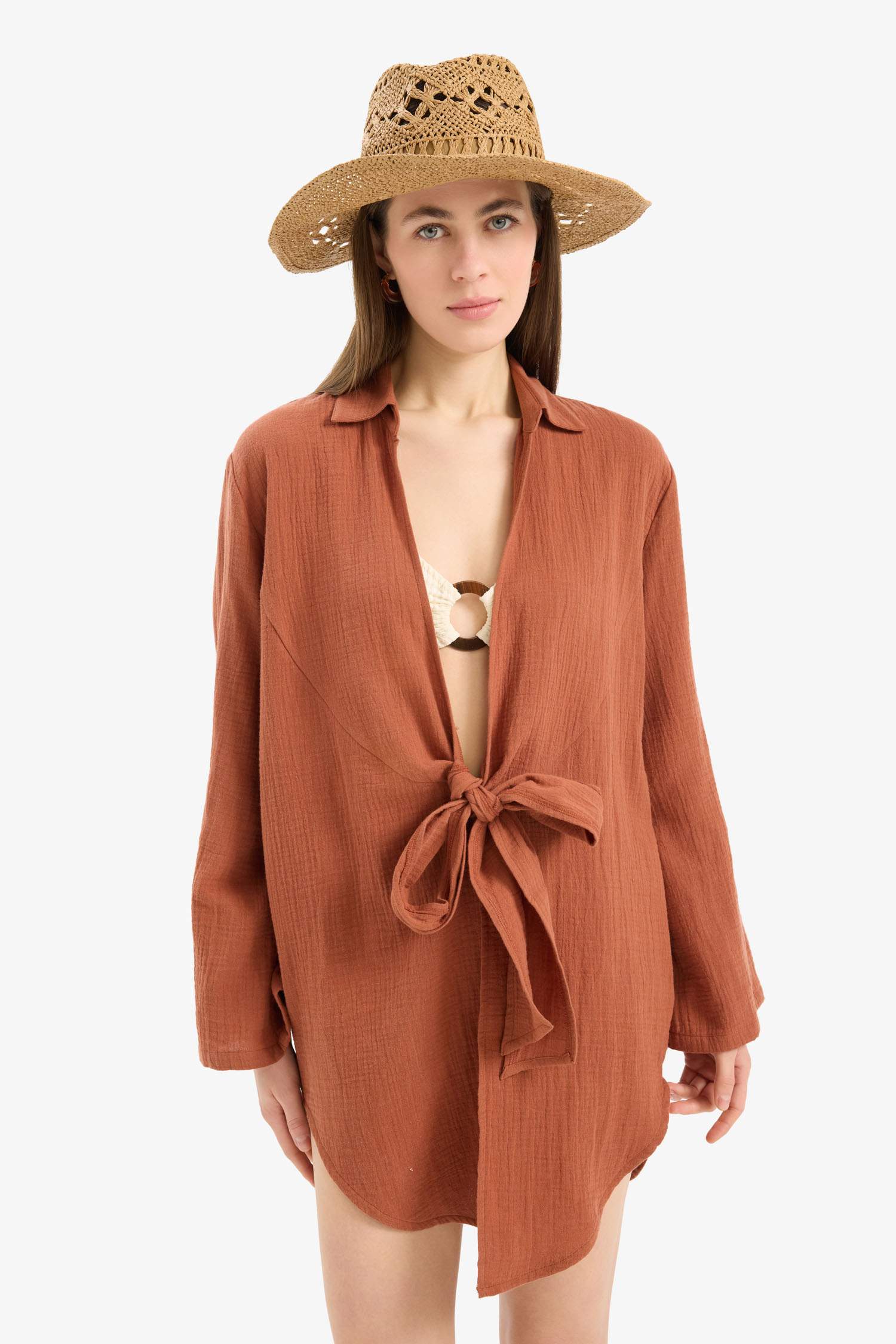 Fall in Love Regular Fit Muslin Beachwear