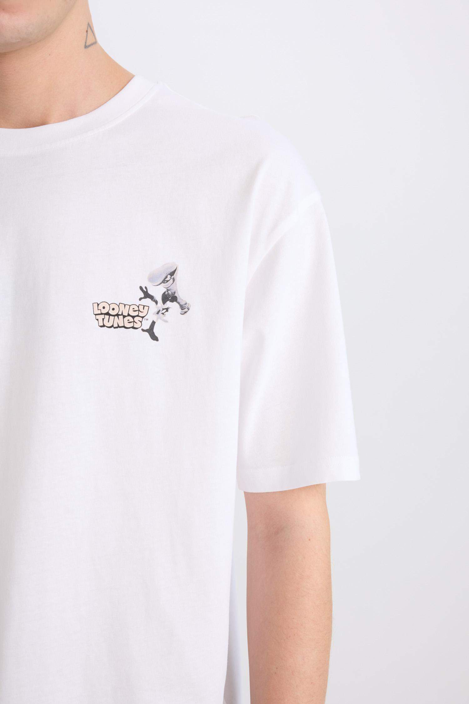 Boxy Fit Looney Tunes Licensed Crew Neck Printed Short Sleeve T-Shirt