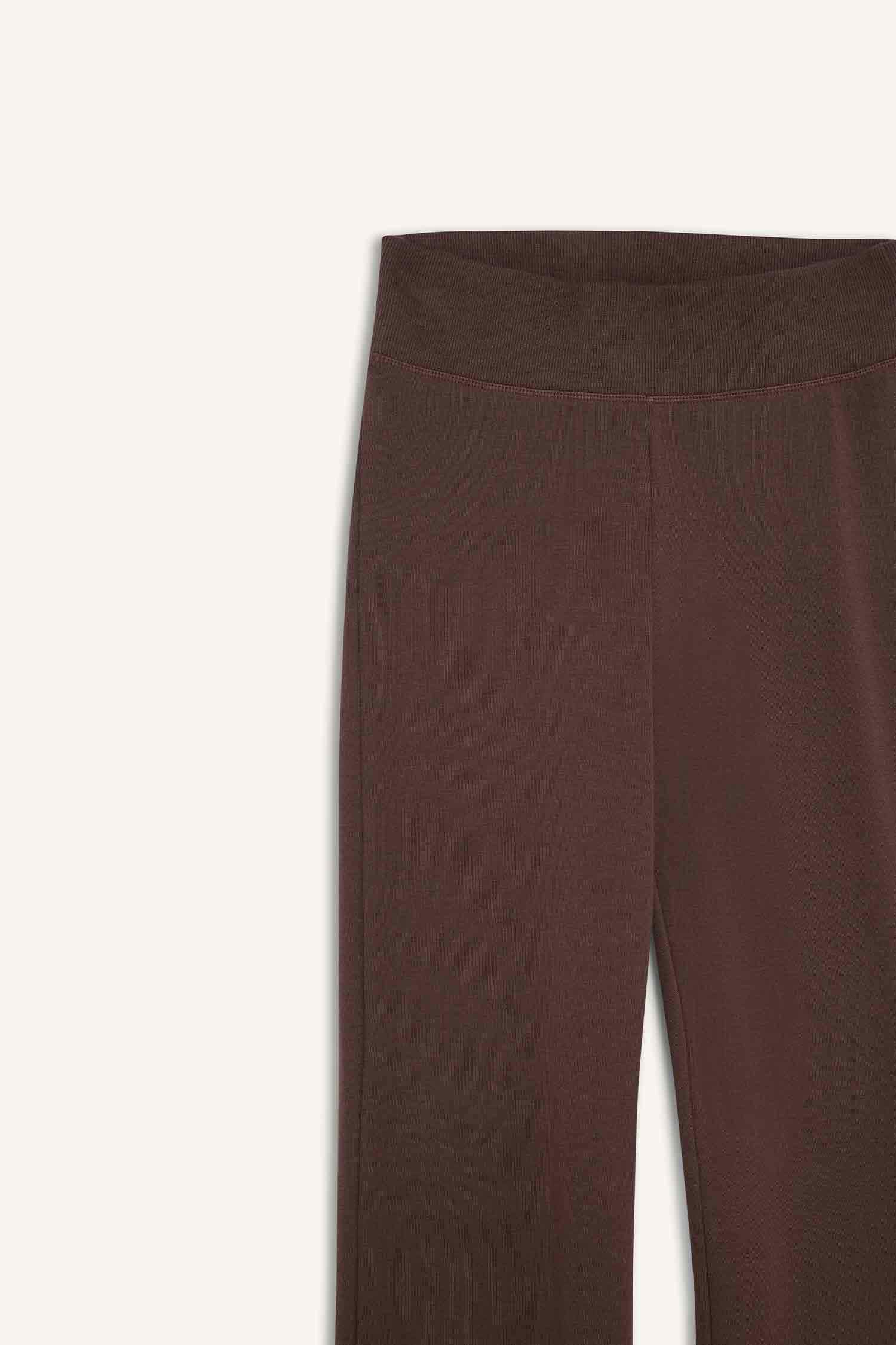 Flare Fit Beli Lastikli İspanyol Paça Ribana Pantolon