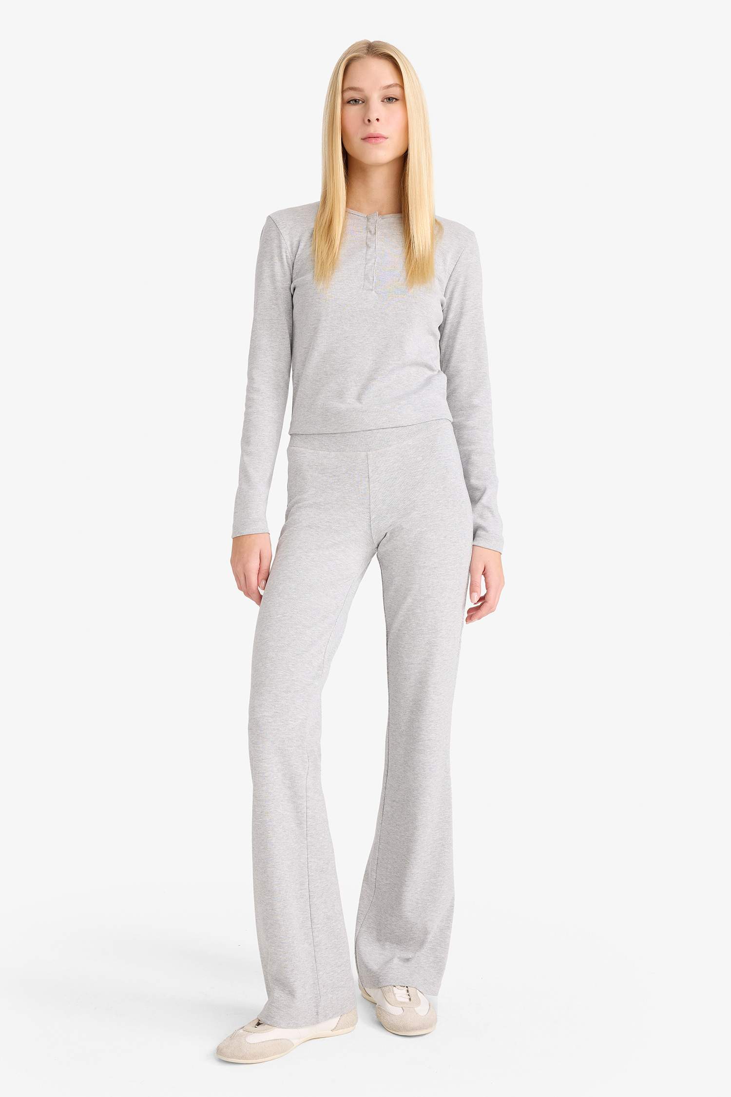 Flare Fit Ribbed Trousers