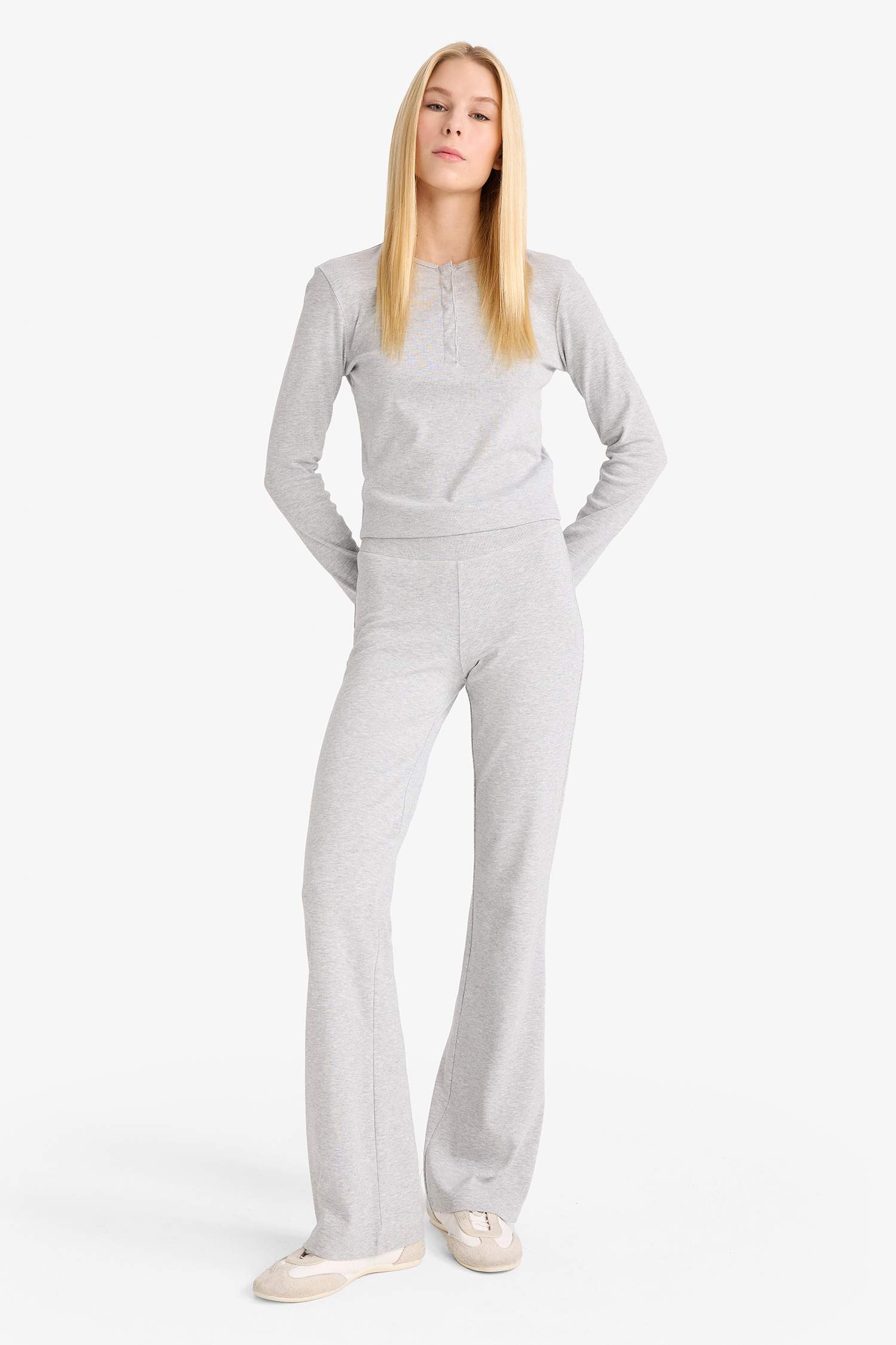 Flare Fit Ribbed Trousers