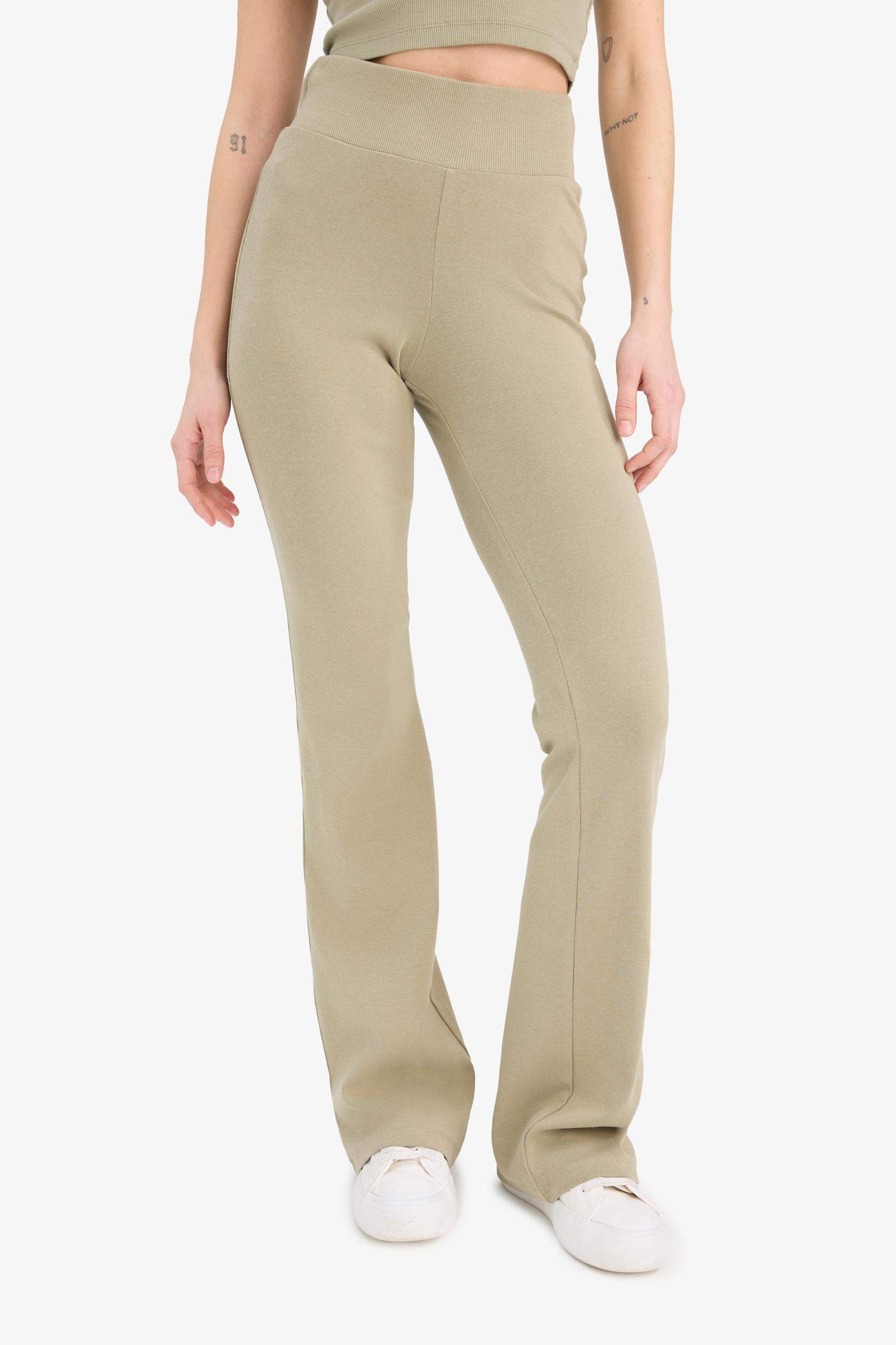 Flare Fit Ribbed Trousers