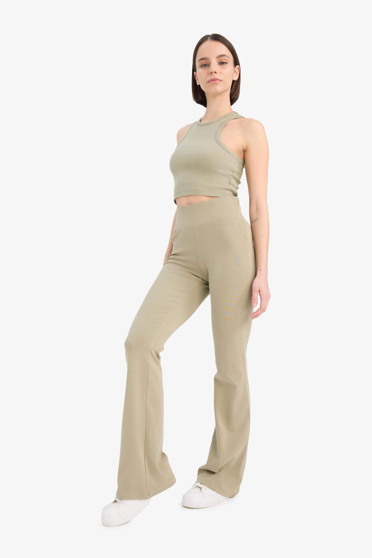 Flare Fit Ribbed Trousers