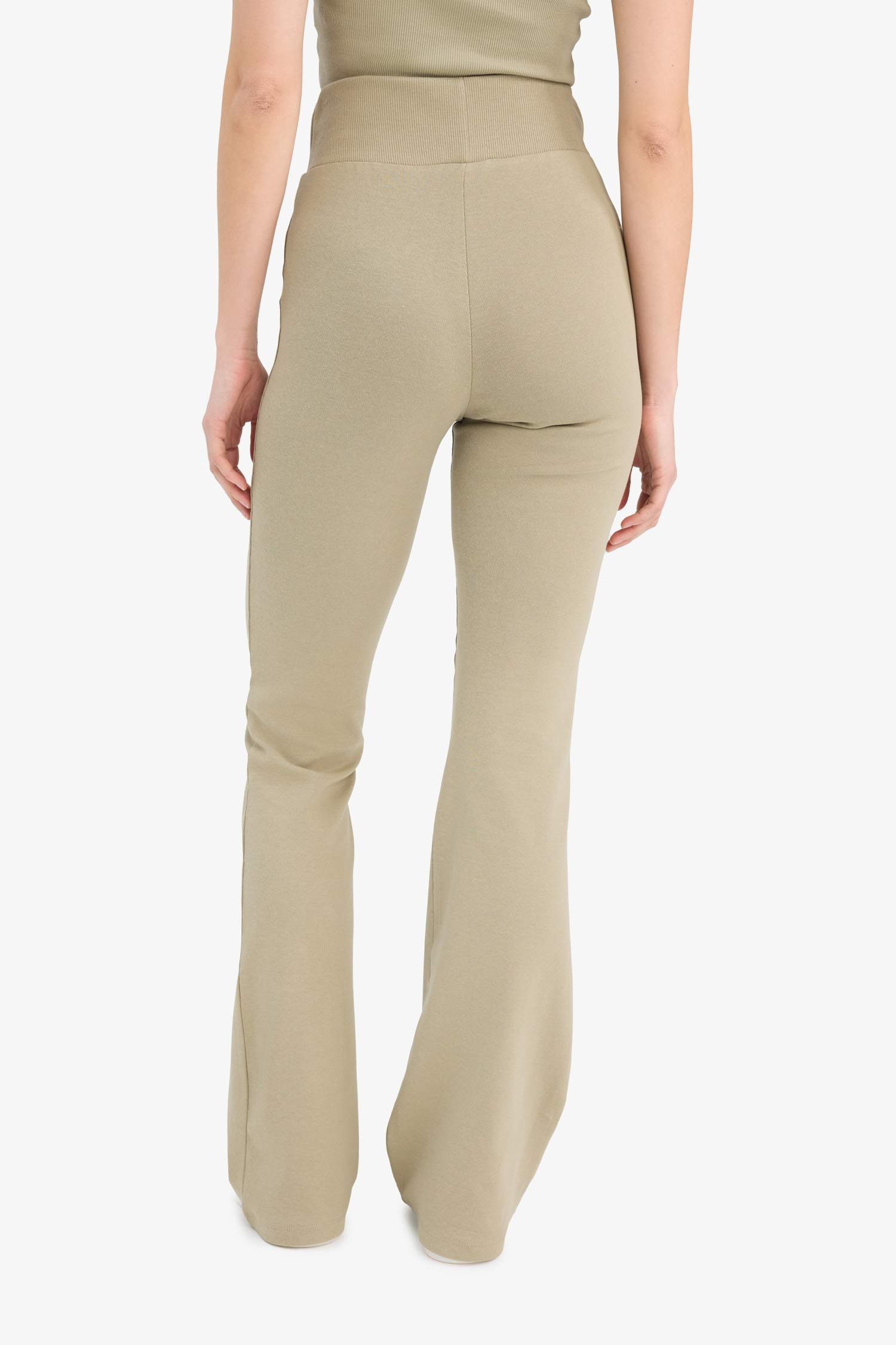 Flare Fit Ribbed Trousers