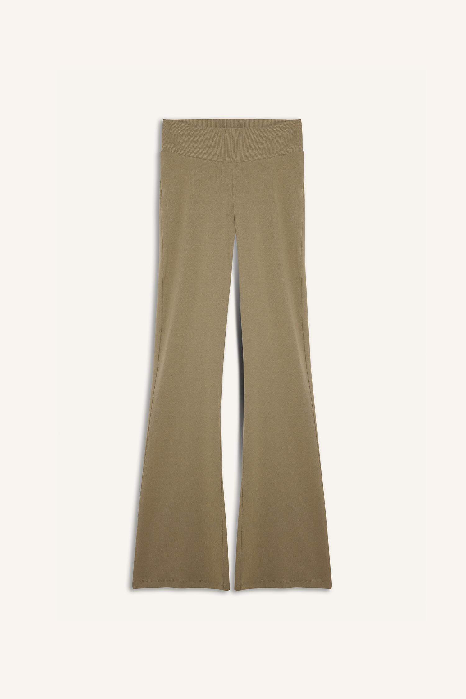 Flare Fit Ribbed Trousers