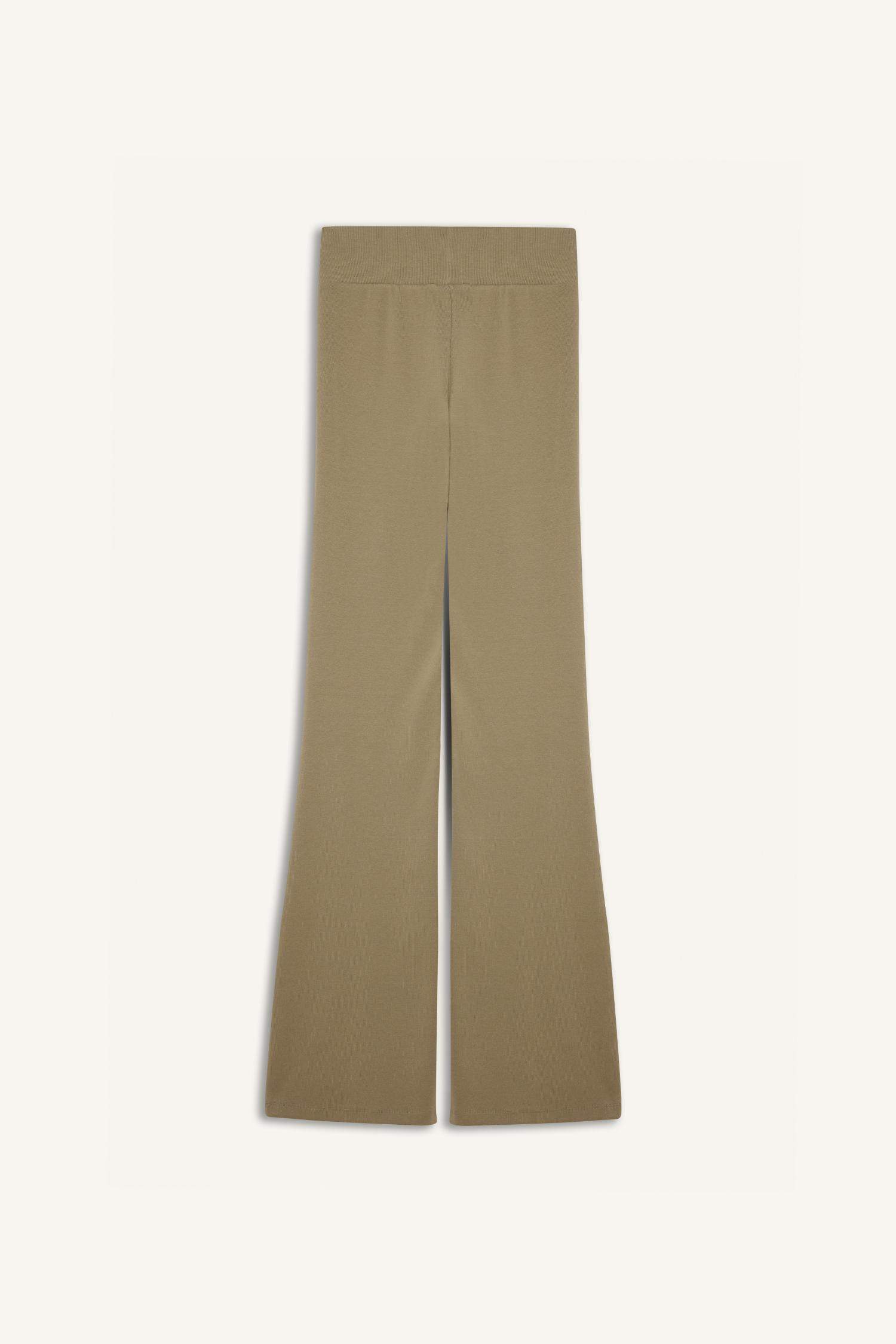 Flare Fit Ribbed Trousers