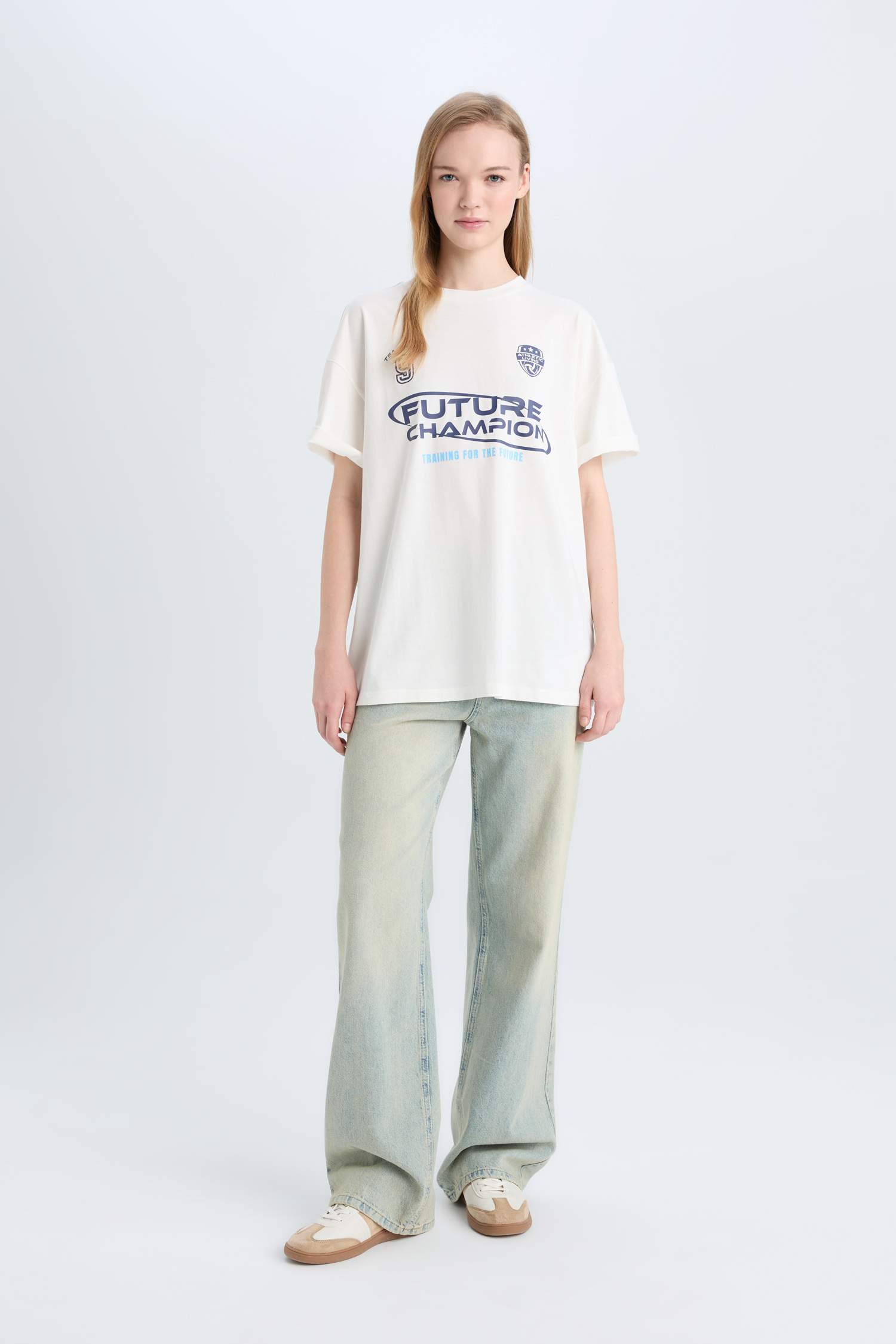 T-shirt oversize imprimé à col rond