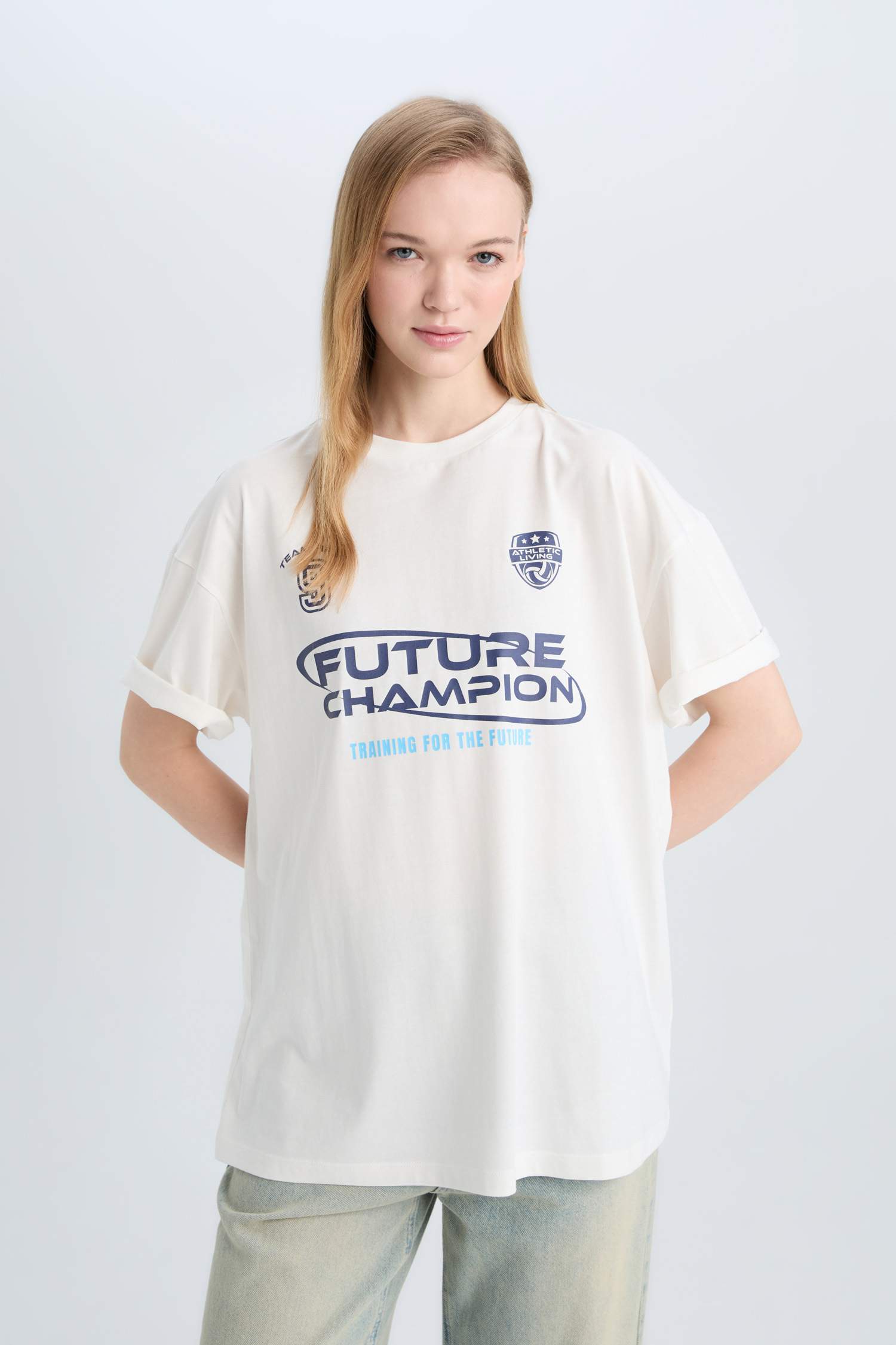 T-shirt oversize imprimé à col rond