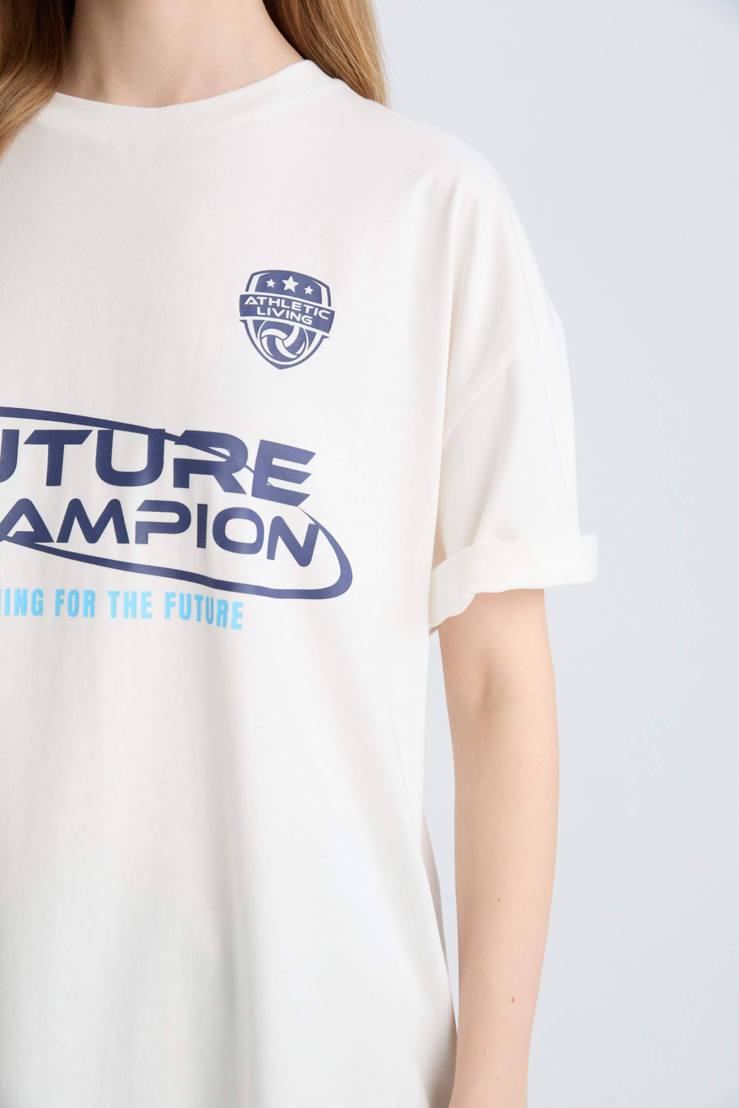 T-shirt oversize imprimé à col rond