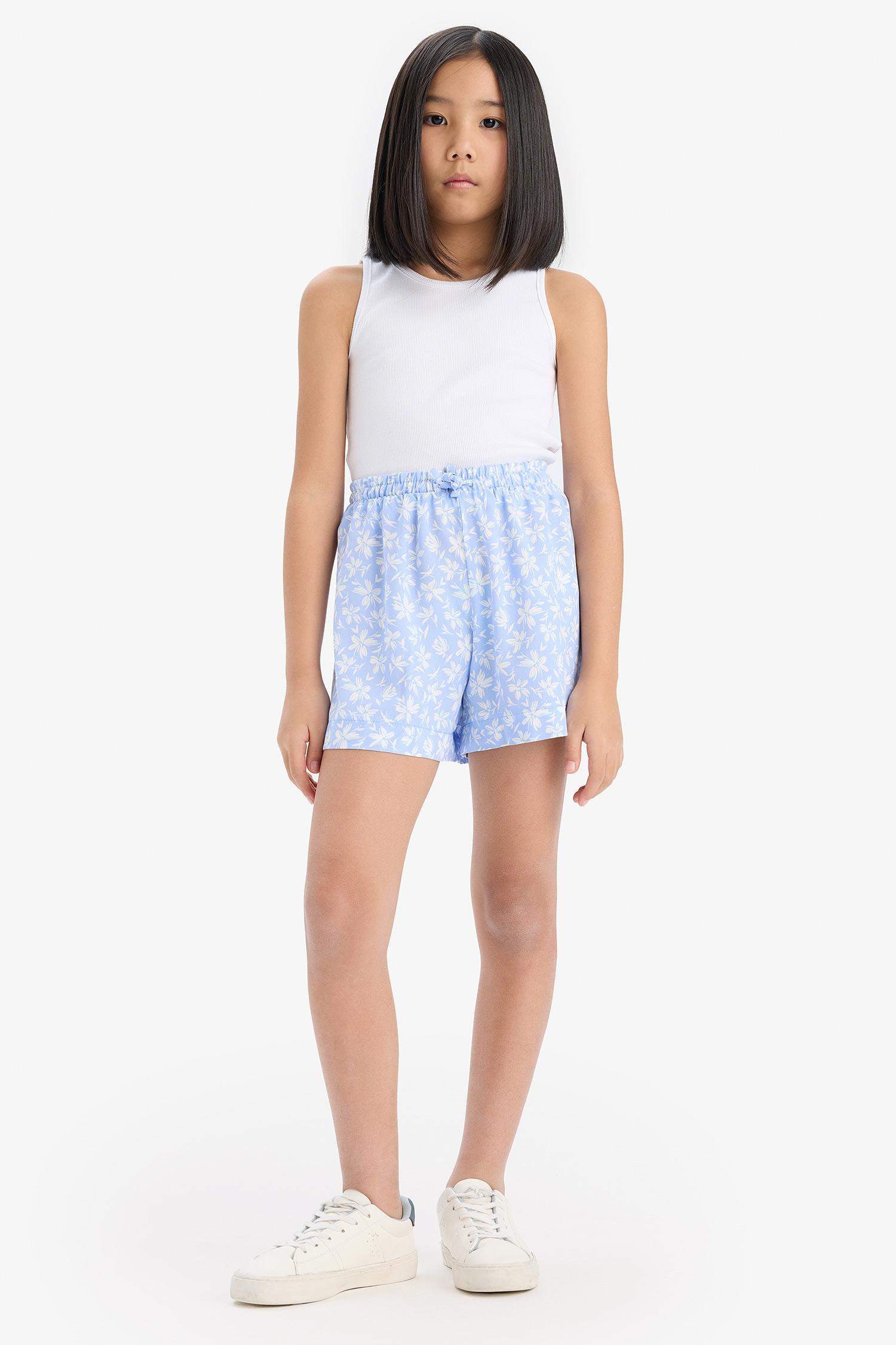 Girl Floral Patterned Viscose Shorts