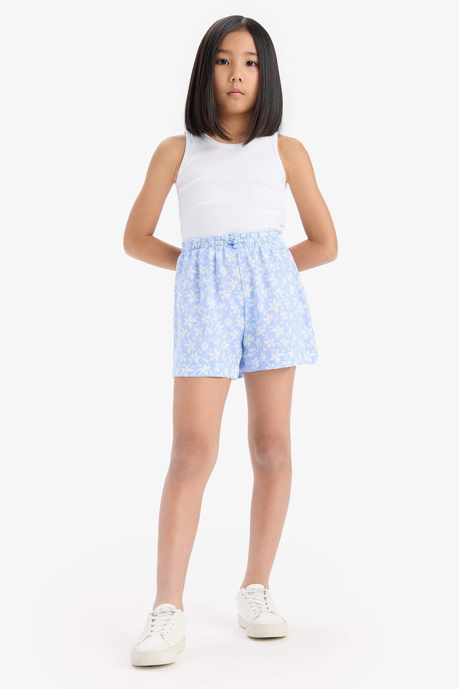 Girl Floral Patterned Viscose Shorts
