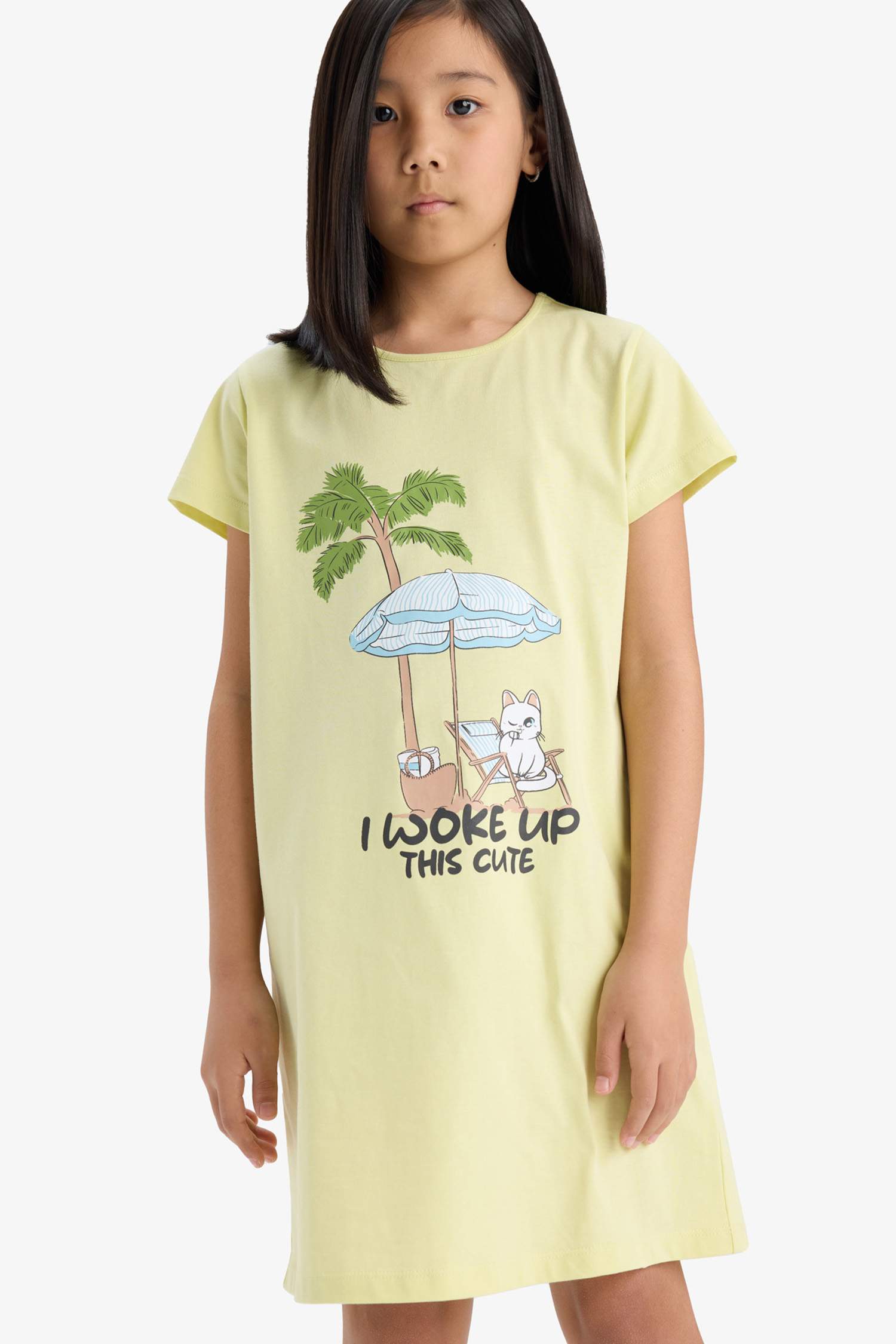 Kız Çocuk Baskılı Kısa Kollu Elbise