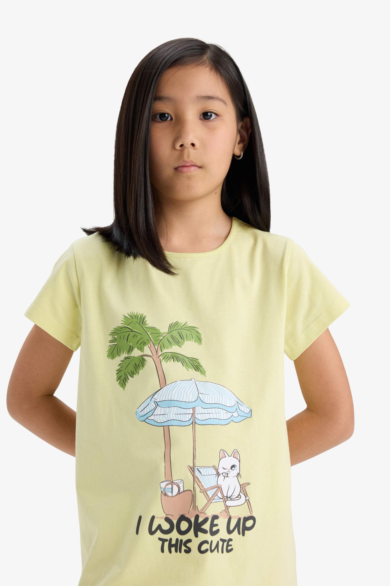 Kız Çocuk Baskılı Kısa Kollu Elbise