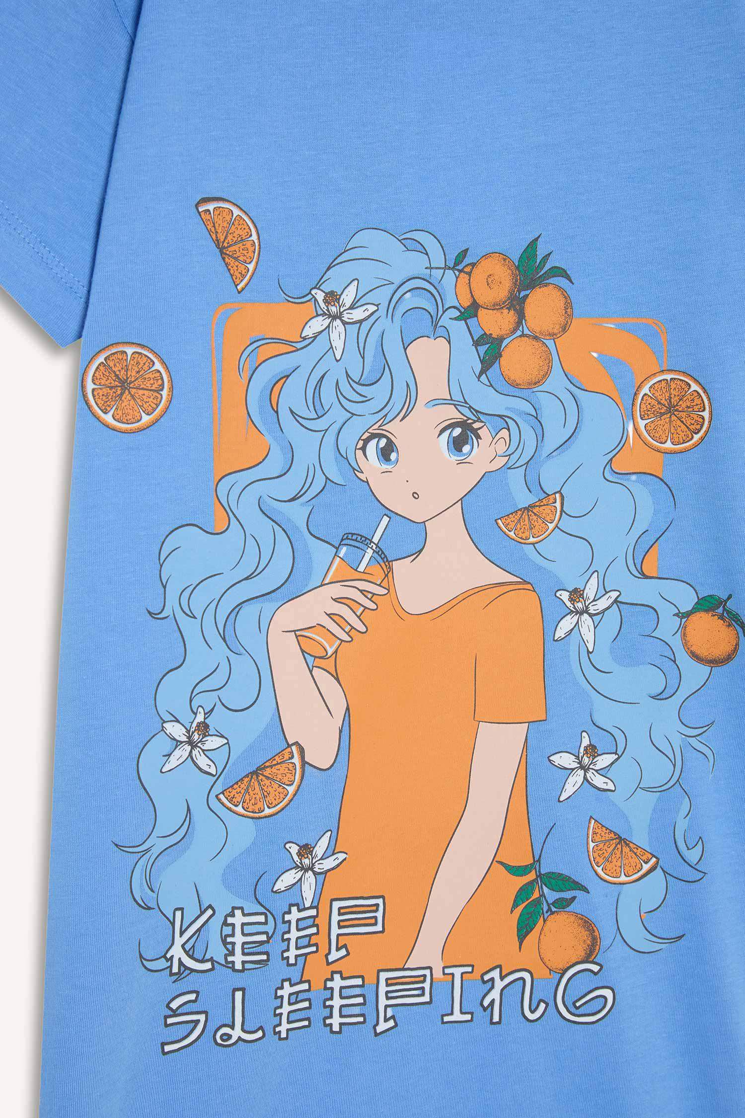 Girl Animal Patterned Short Sleeve Dress