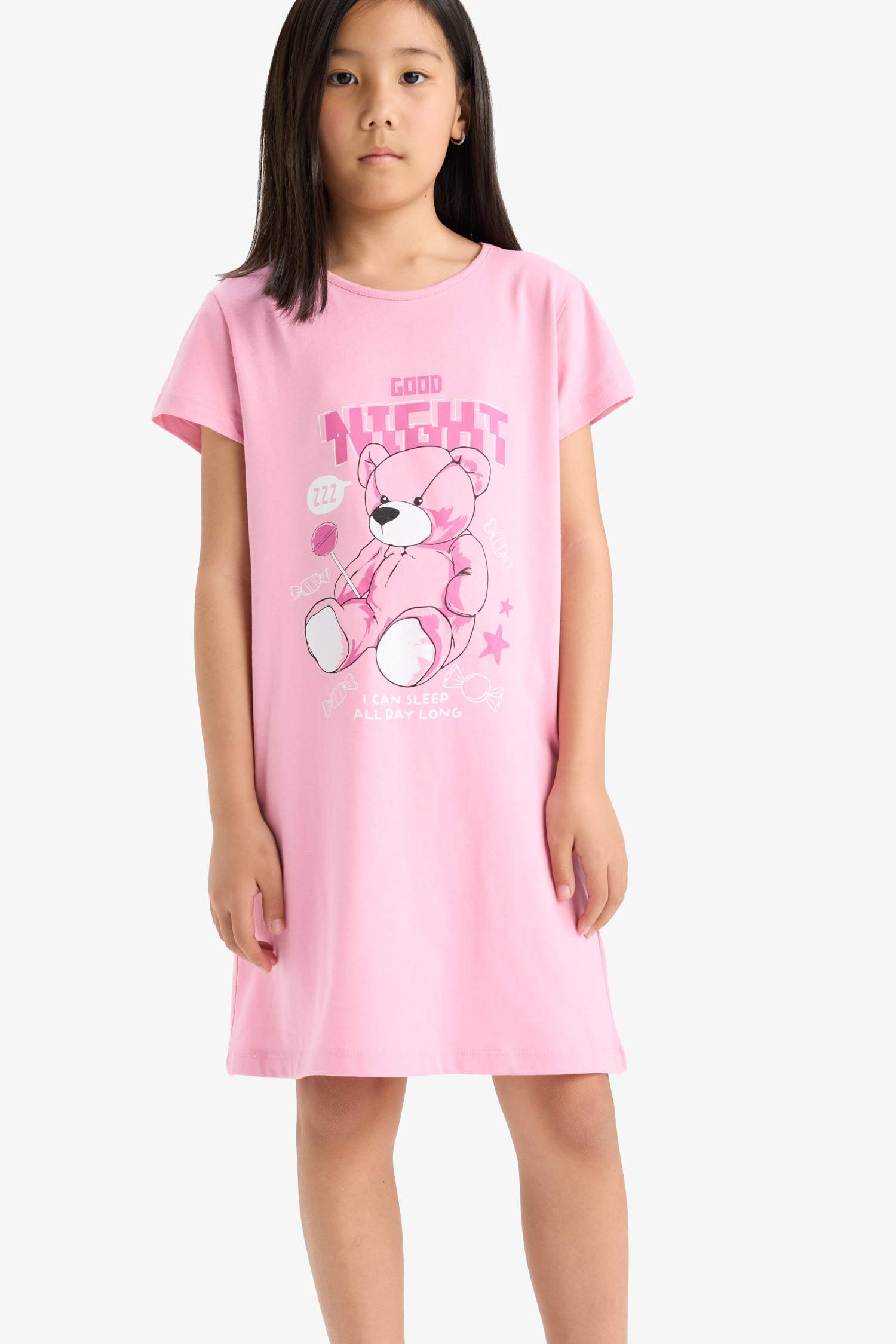 Girl Animal Patterned Long Sleeve Dress