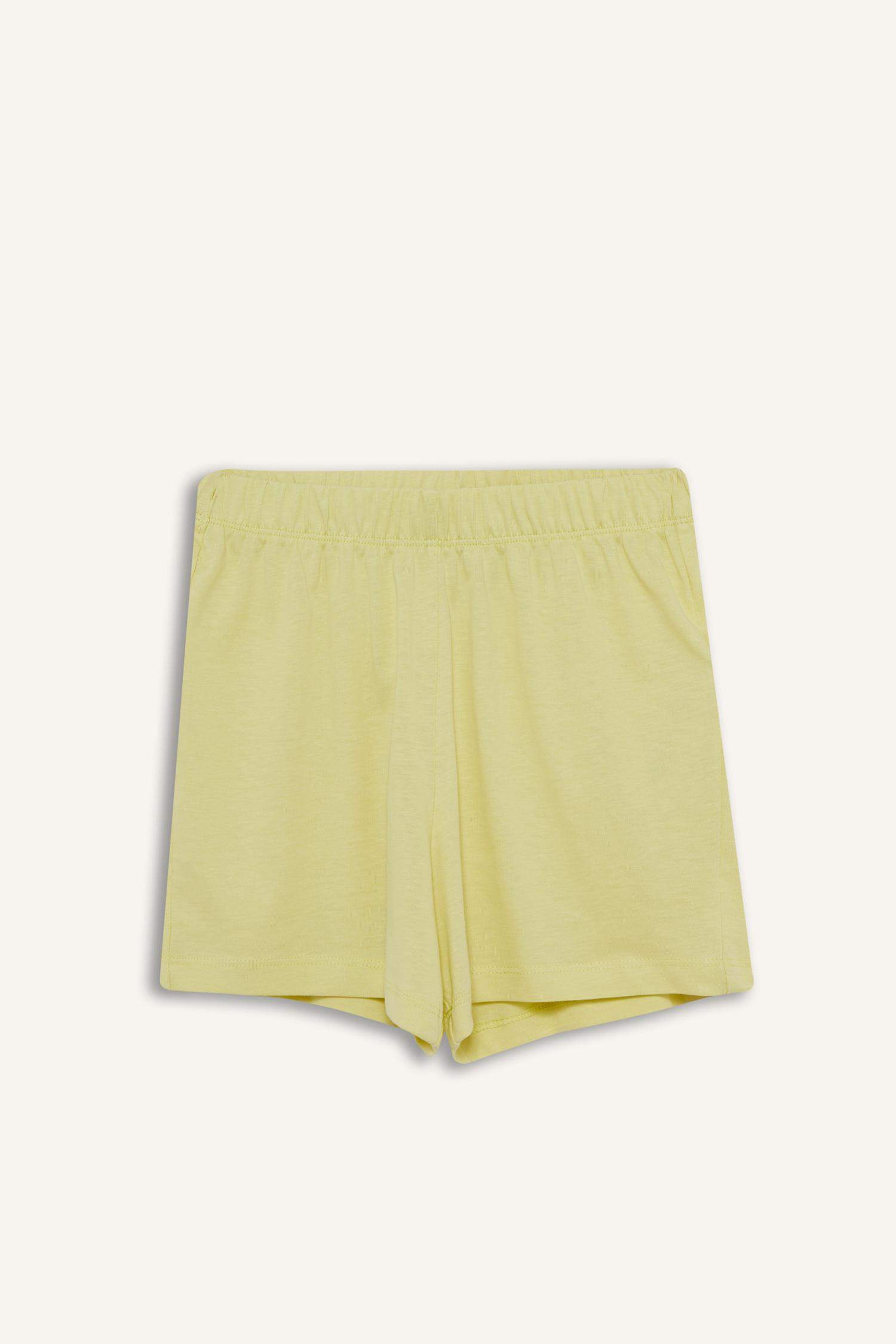 سيت بجامة بناتي شورت وتيشيرت قصة عادية - قطعتين