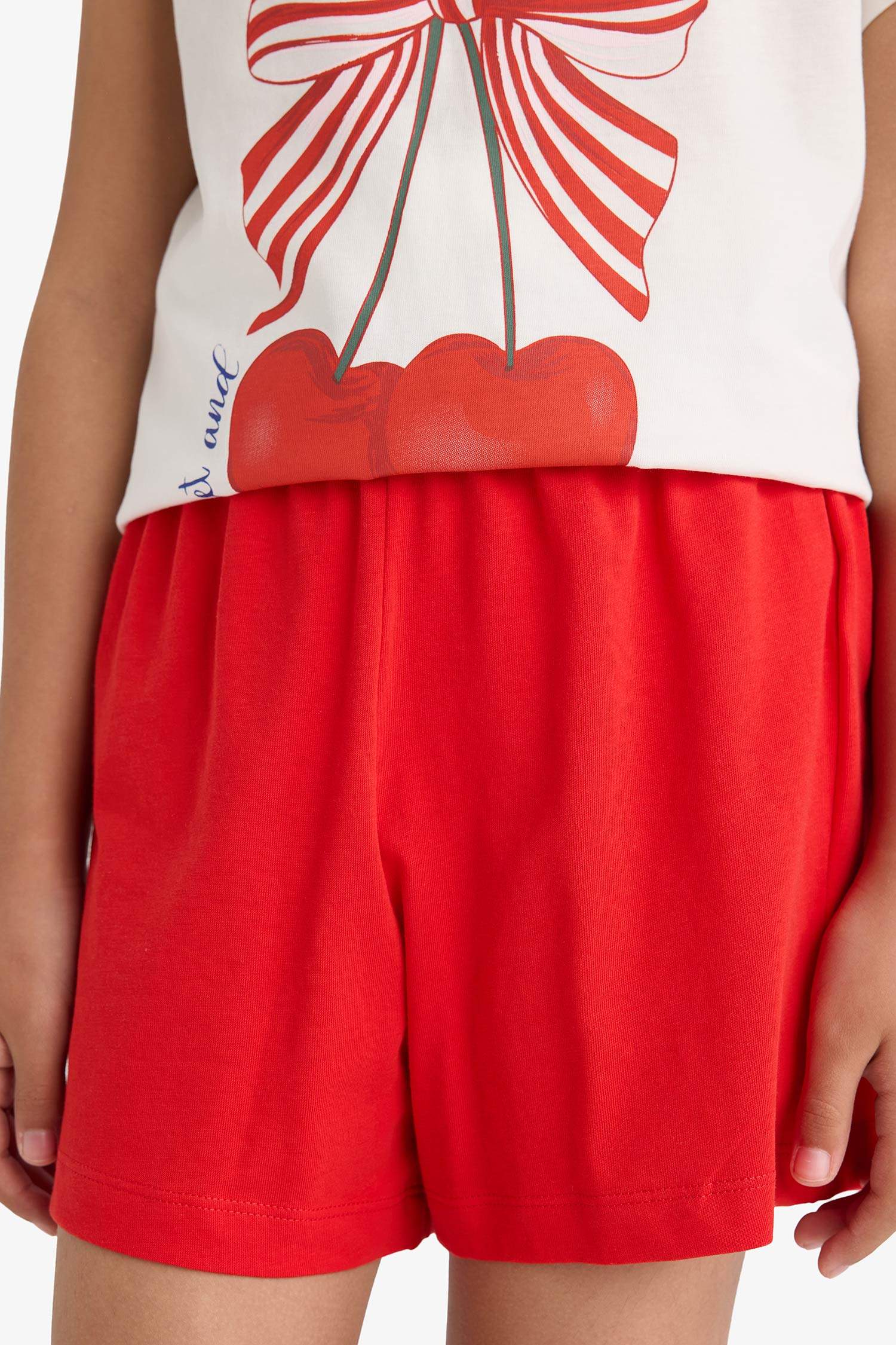 Girl Printed Short Sleeve Top Shorts 2 Piece Pajama Set