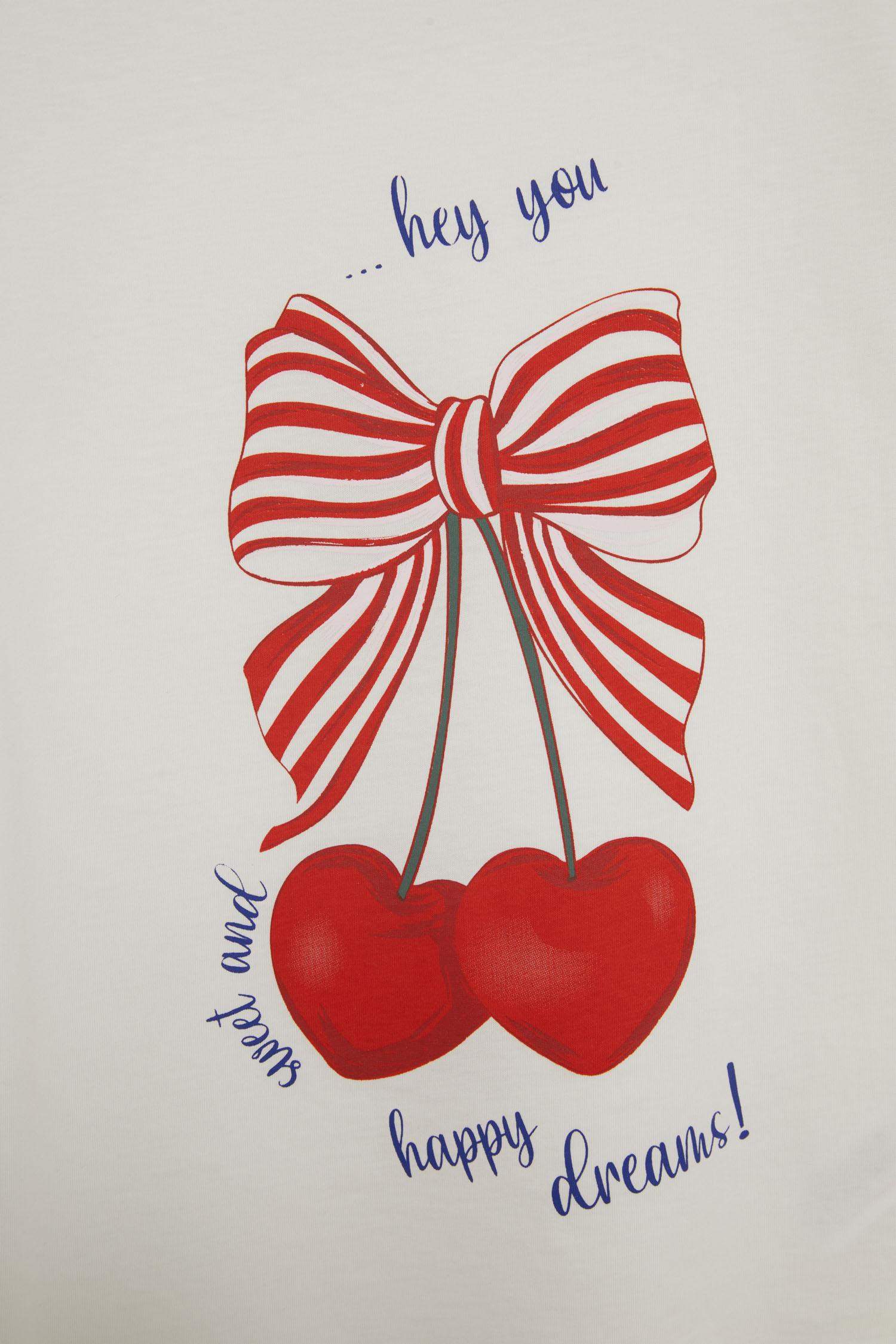 Girl Printed Short Sleeve Top Shorts 2 Piece Pajama Set