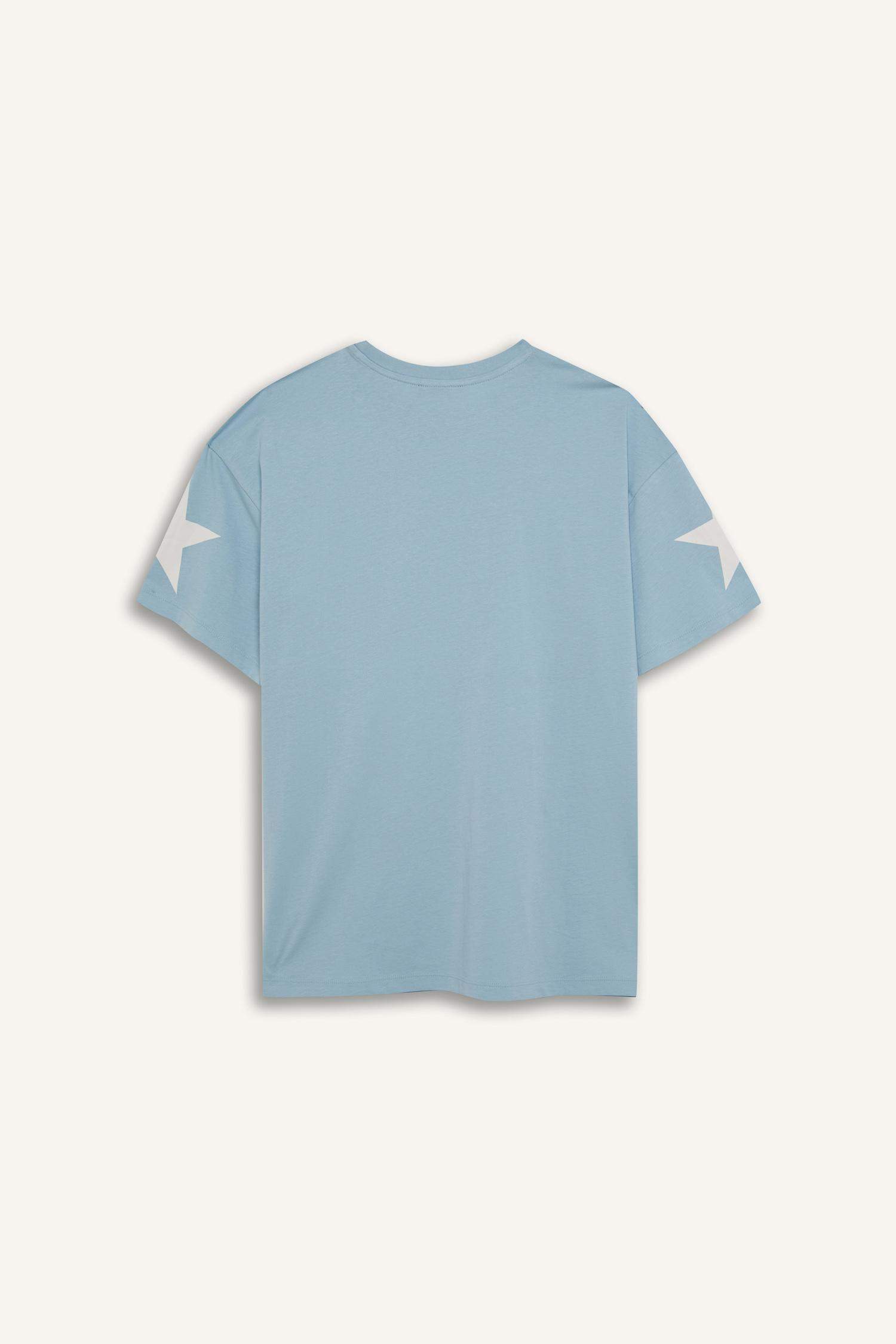 تيشيرت نص ردن اوفر سايز بياخة مستديرة