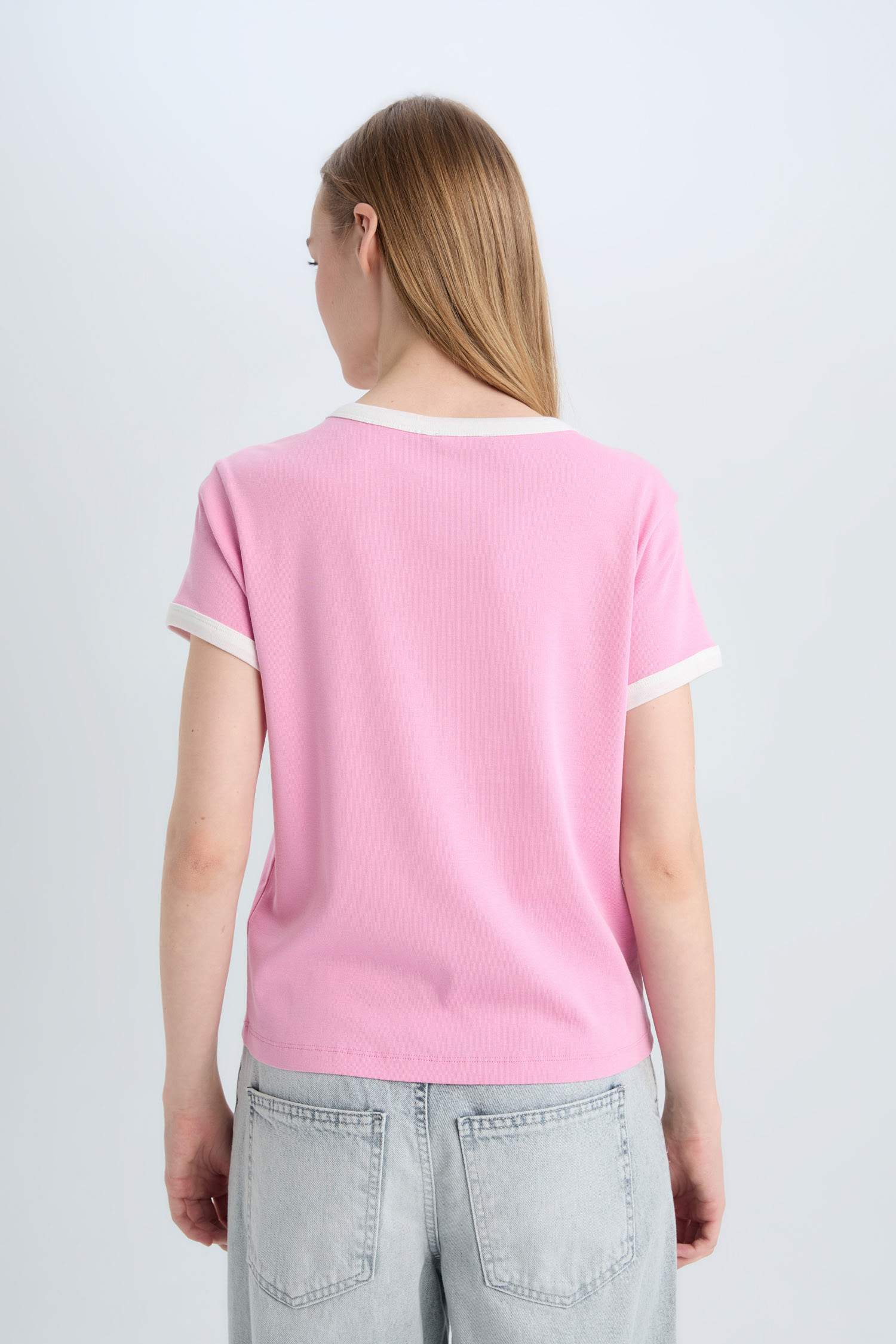 Coool Regular Fit Bisiklet Yaka Baskılı Ribana Kısa Kollu Tişört