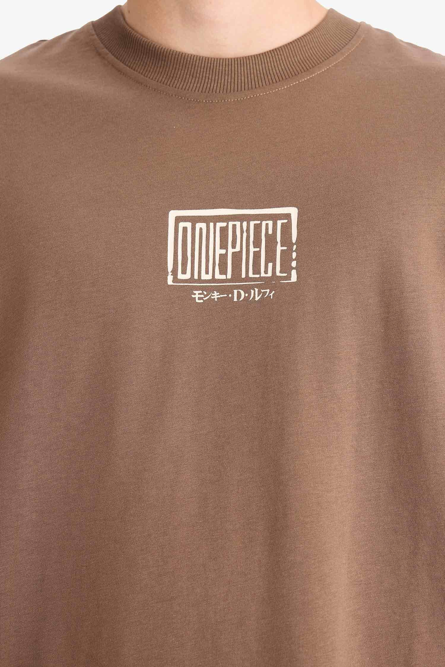 Loose Fit One Piece Crew Neck Printed Short Sleeve T-Shirt