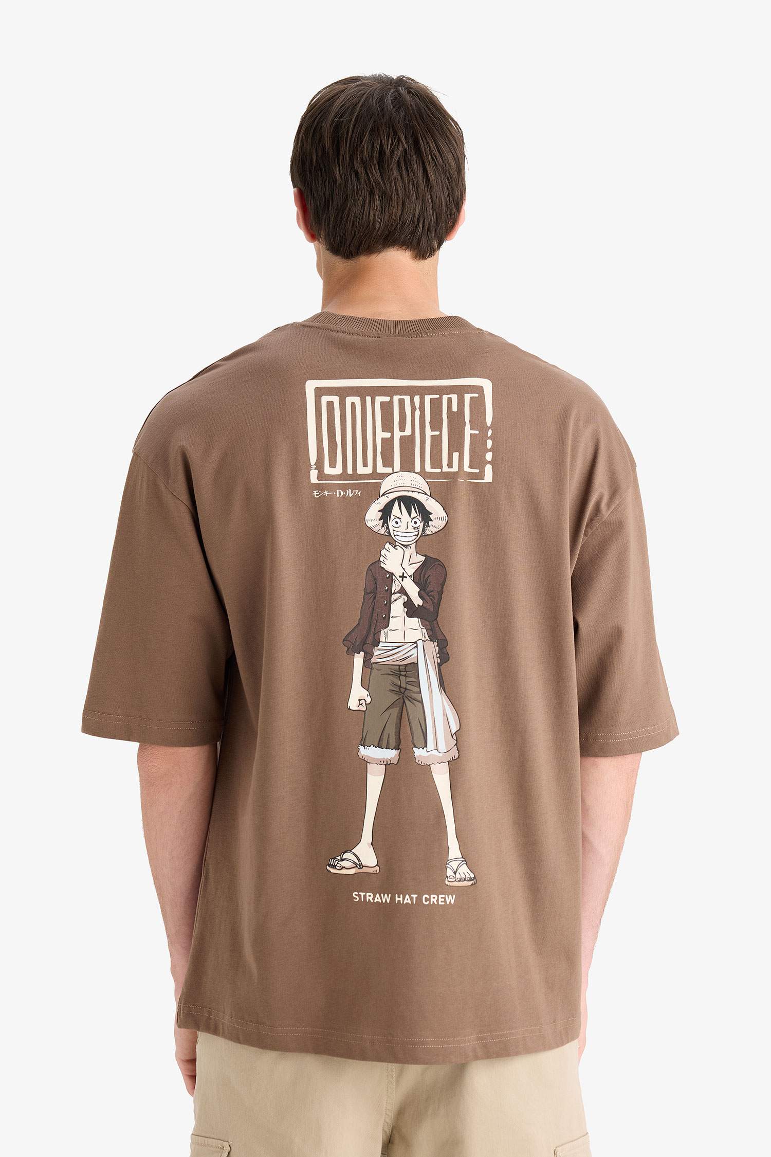 Loose Fit One Piece Crew Neck Printed Short Sleeve T-Shirt