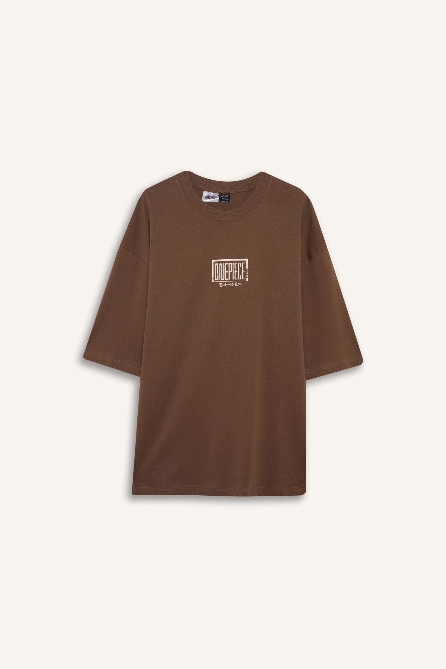 Loose Fit One Piece Crew Neck Printed Short Sleeve T-Shirt