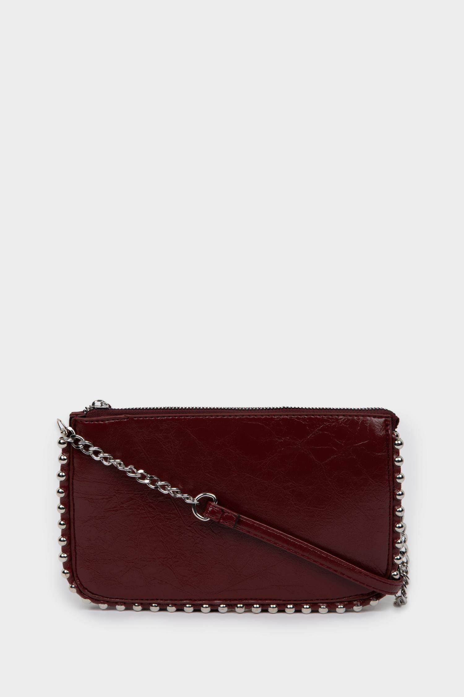 Kadın Zımba Detaylı Suni Deri Çapraz Çanta