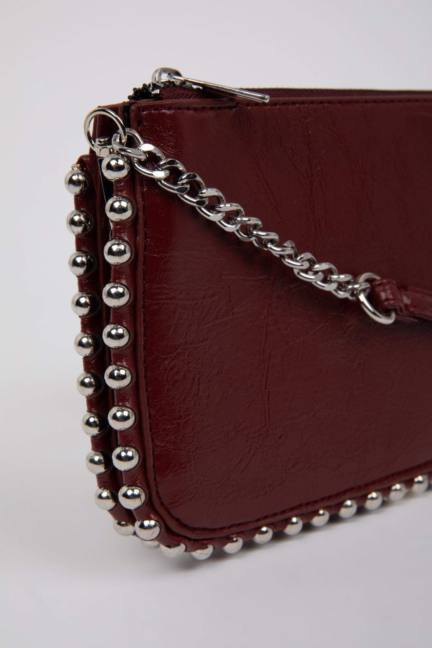 Kadın Zımba Detaylı Suni Deri Çapraz Çanta