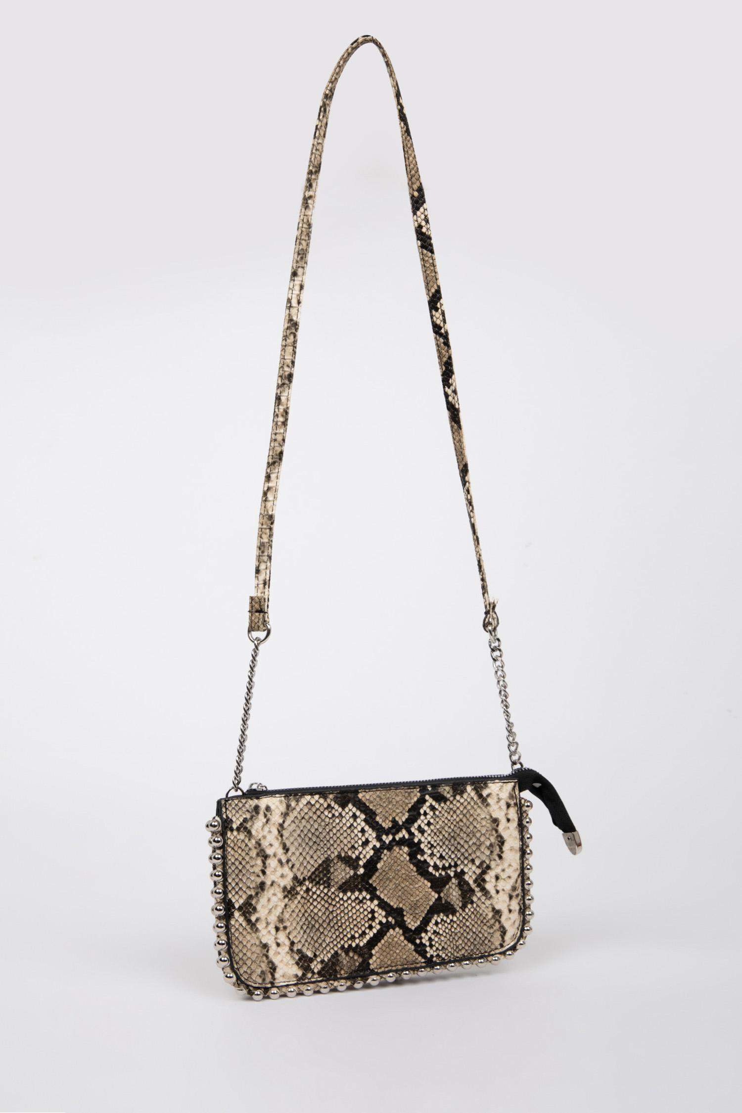 Kadın Yılan Derisi Görünümlü Çapraz Çanta