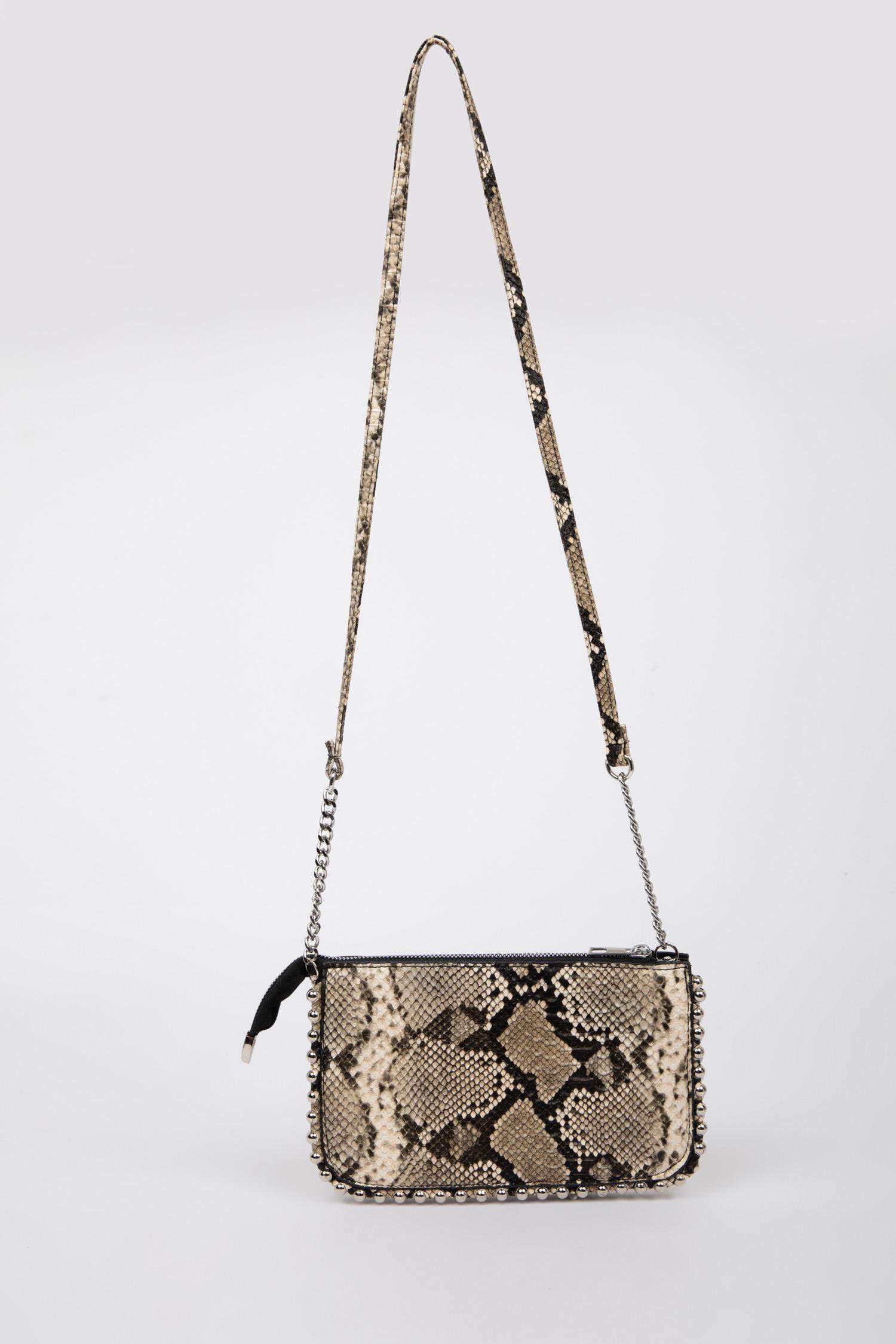 Kadın Yılan Derisi Görünümlü Çapraz Çanta