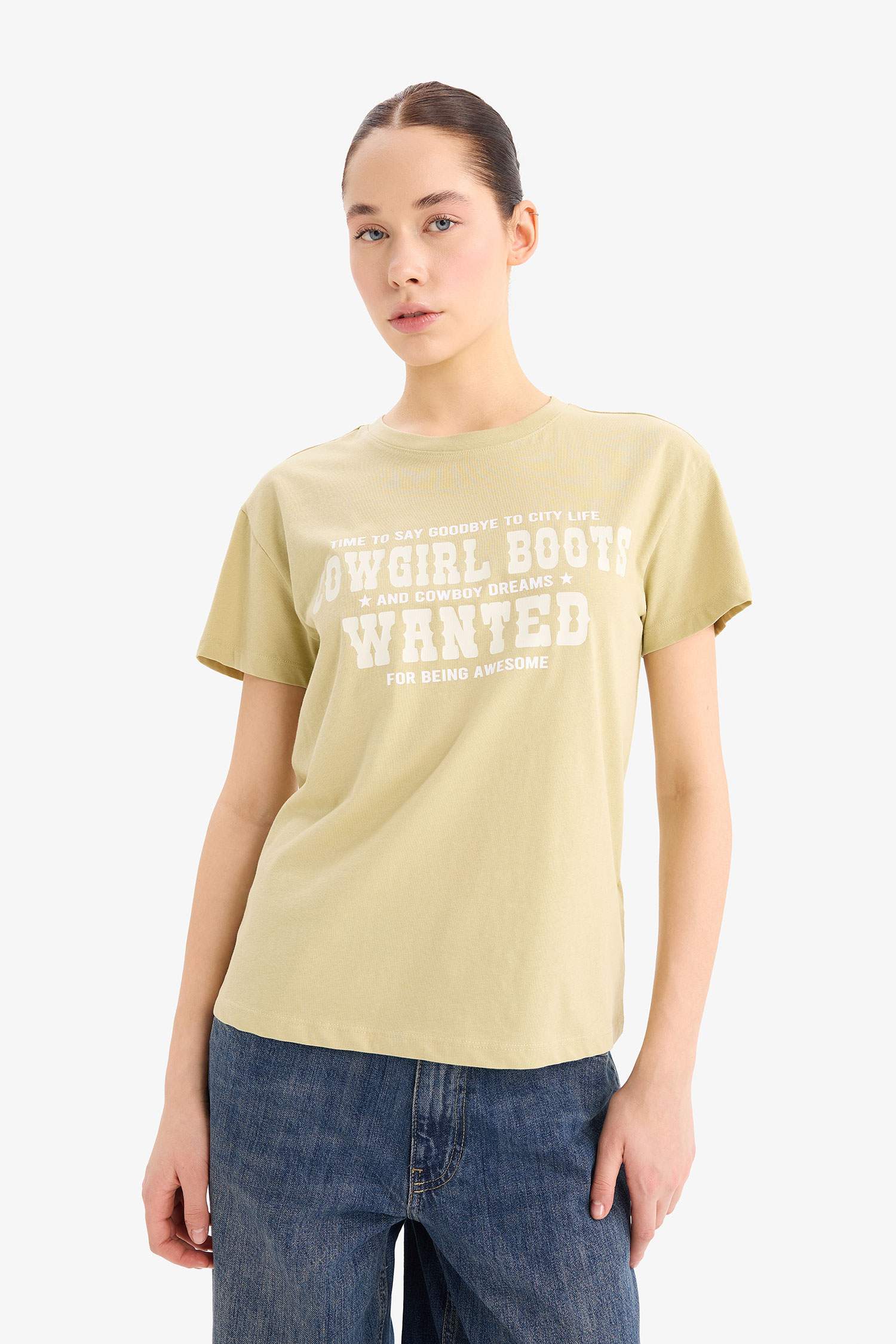 Regular Fit Crew Neck Printed T-Shirt