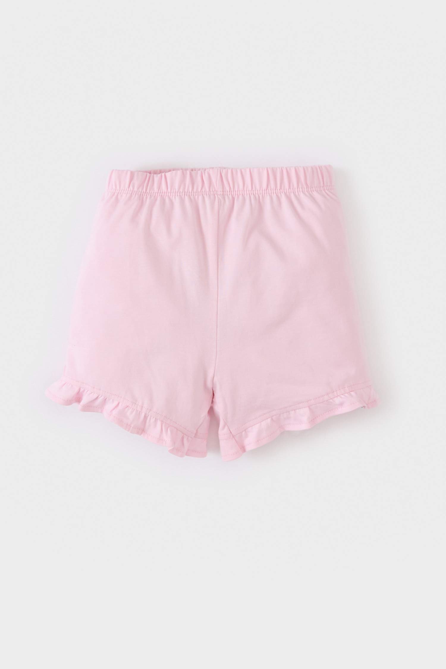 طقم تيشيرت بنات مطبوع وشورت بخصر مطاطي