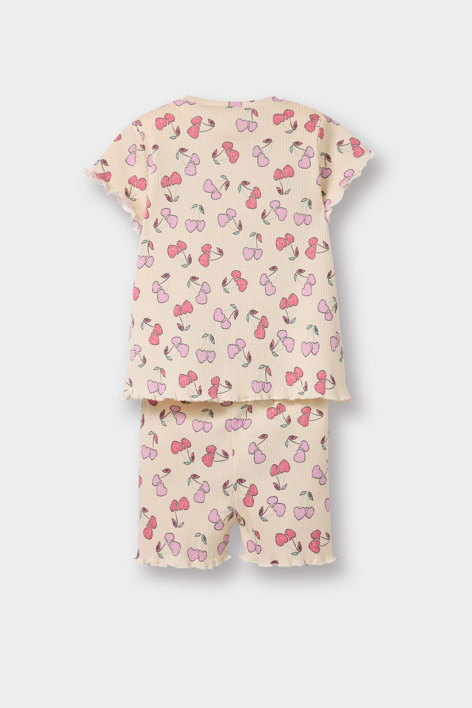 Baby Girl Patterned Ribbed Camisole 2 Piece Set