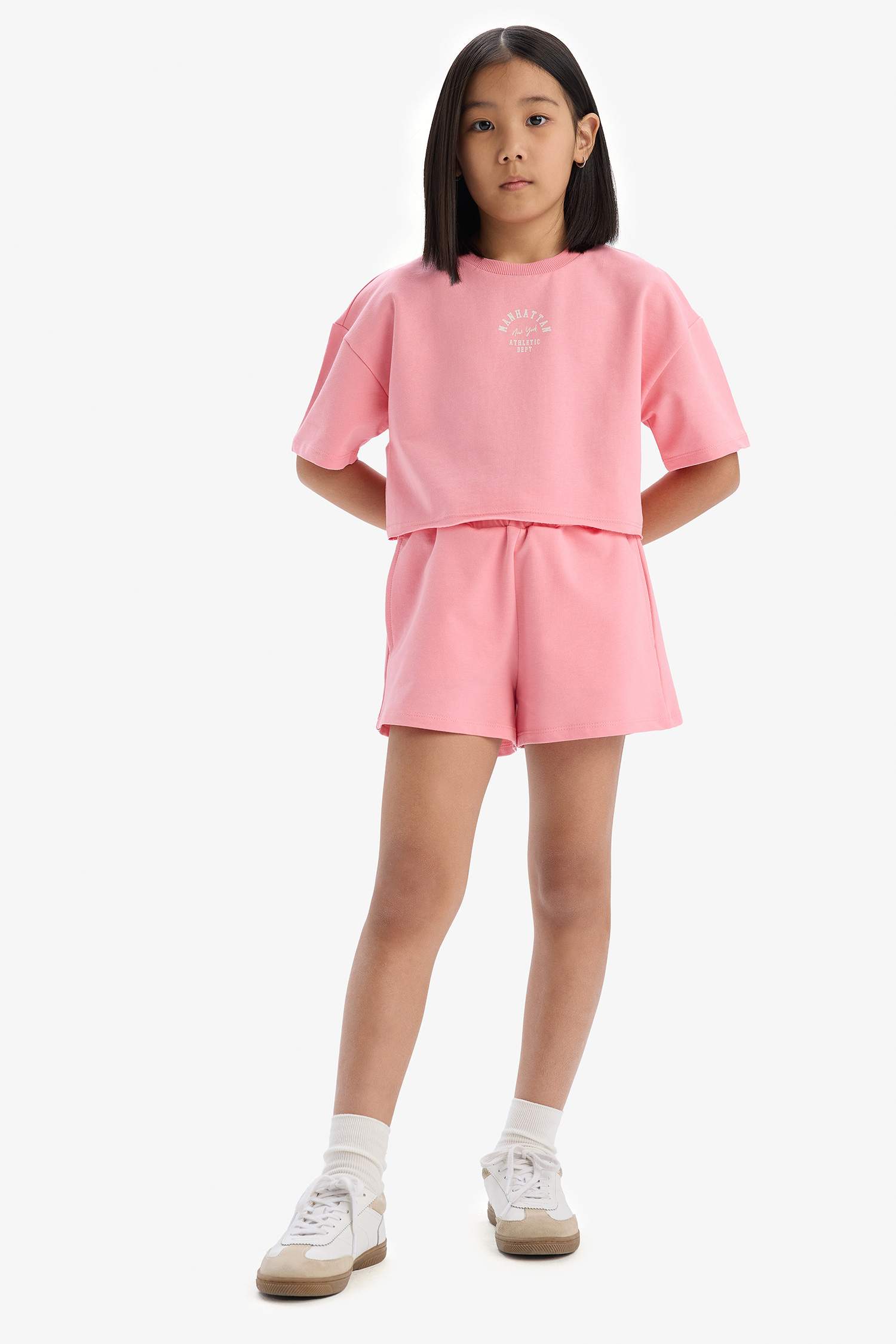 Ensemble de t-shirt imprimé et short pour fille